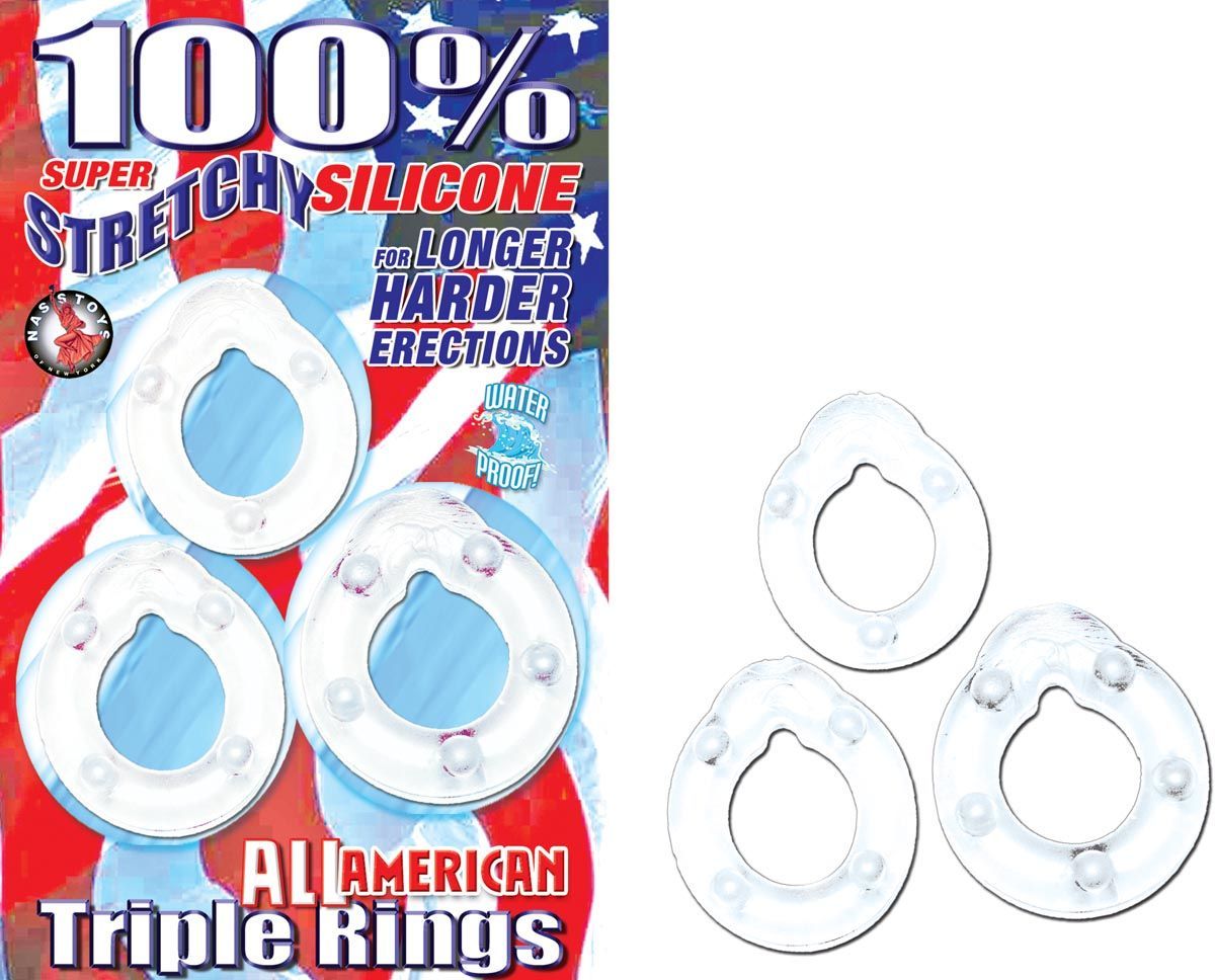 ALL AMERICAN TRIPLE RINGS - CLEAR - #2152-1