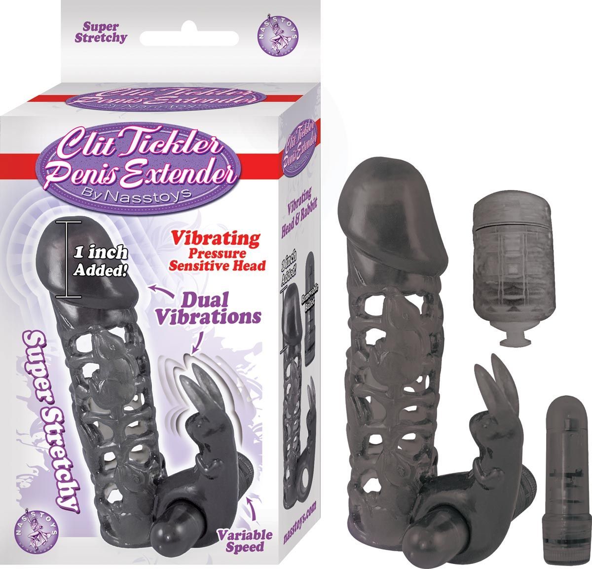 CLIT TICKLER PENIS EXTENDER BY NASSTOYS-BLACK - #2481-1