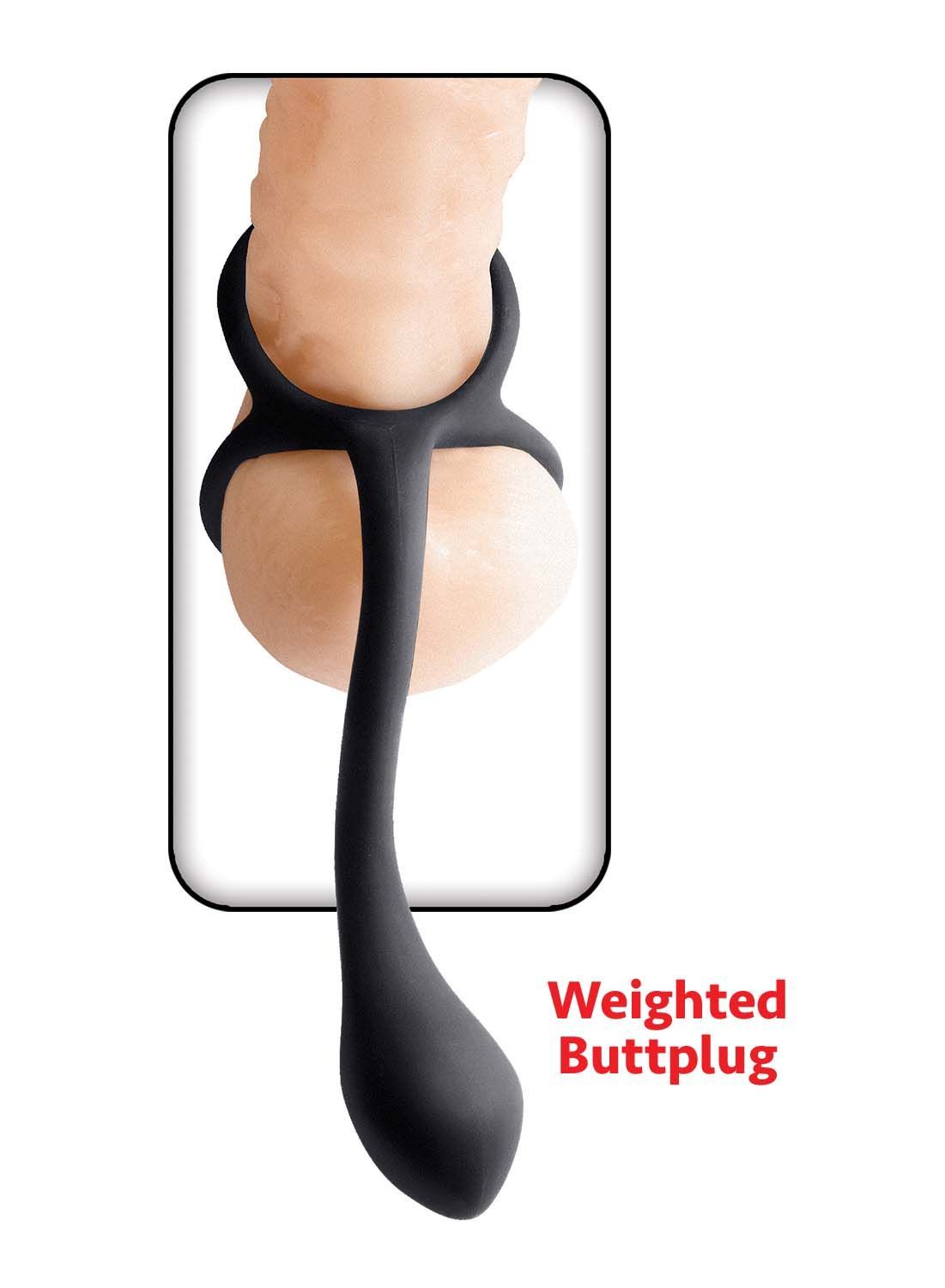 MY COCKRING COCKRING WITH BUTTPLUG-BLACK - #2876