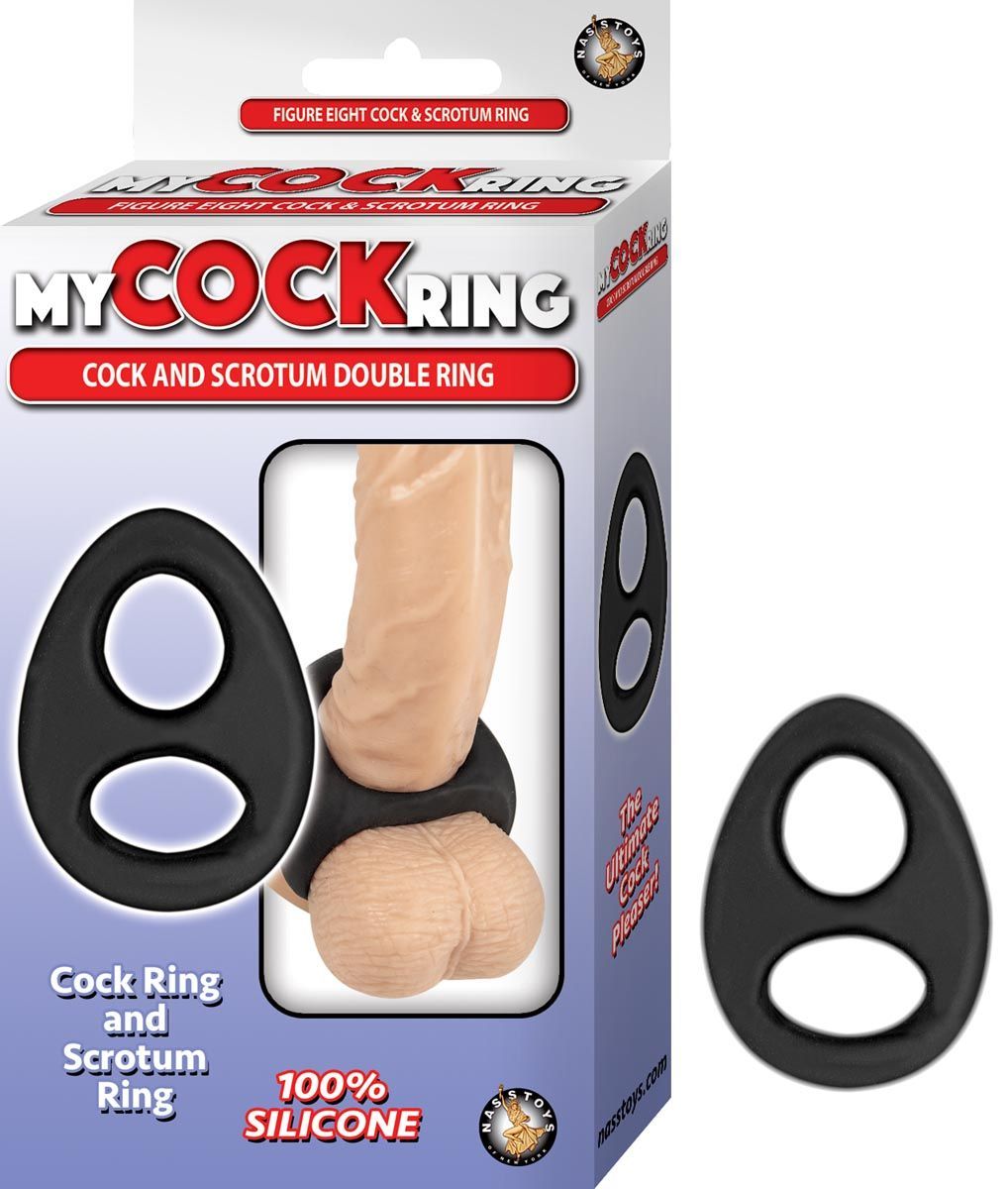 MY COCKRING COCK AND SCROTUM DOUBLE RING-BLACK - #2922