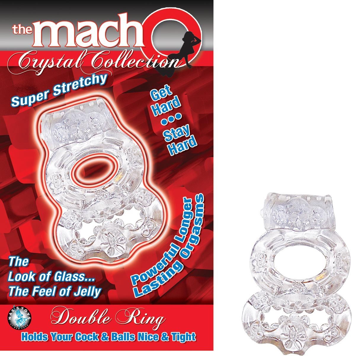 THE MACHO CRYSTAL COLLECTION DOUBLE RING - CLEAR - #2239