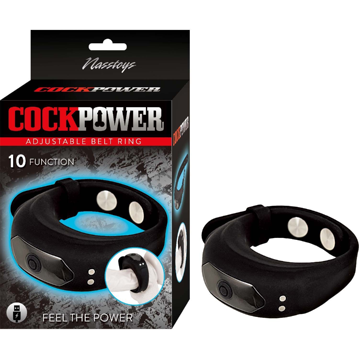 COCKPOWER ADJUSTABLE BELT RING-BLACK - #3167