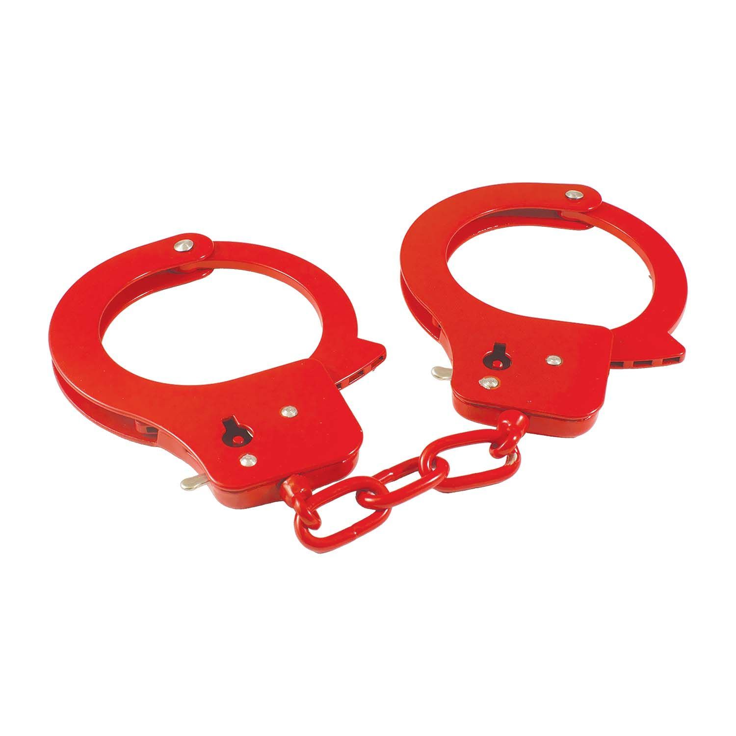 SINFUL METAL CUFFS W/KEYS &amp; LOVE ROPE-RED - #2544-1