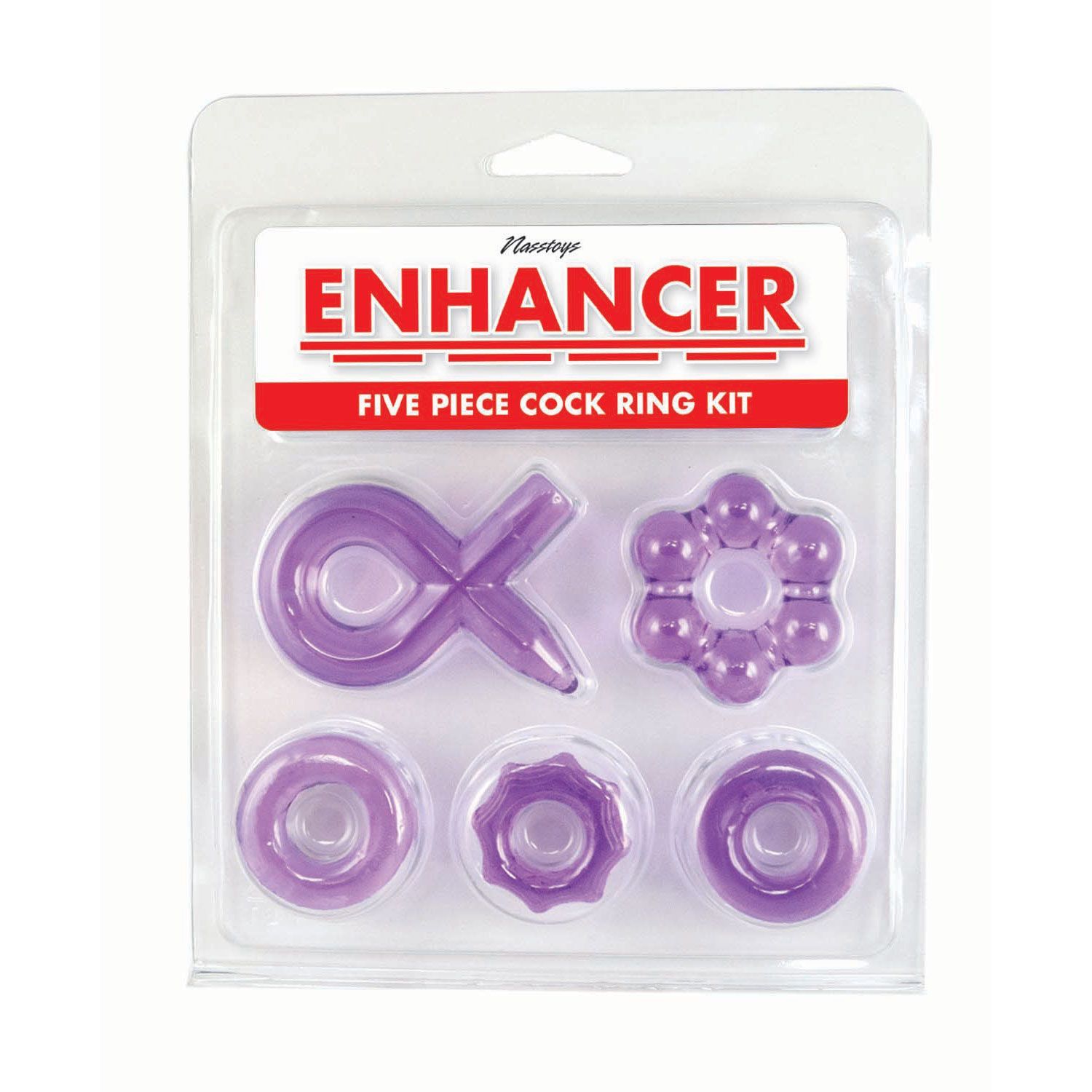 ENHANCER FIVE PIECE COCK RING SET-PURPLE - #3281