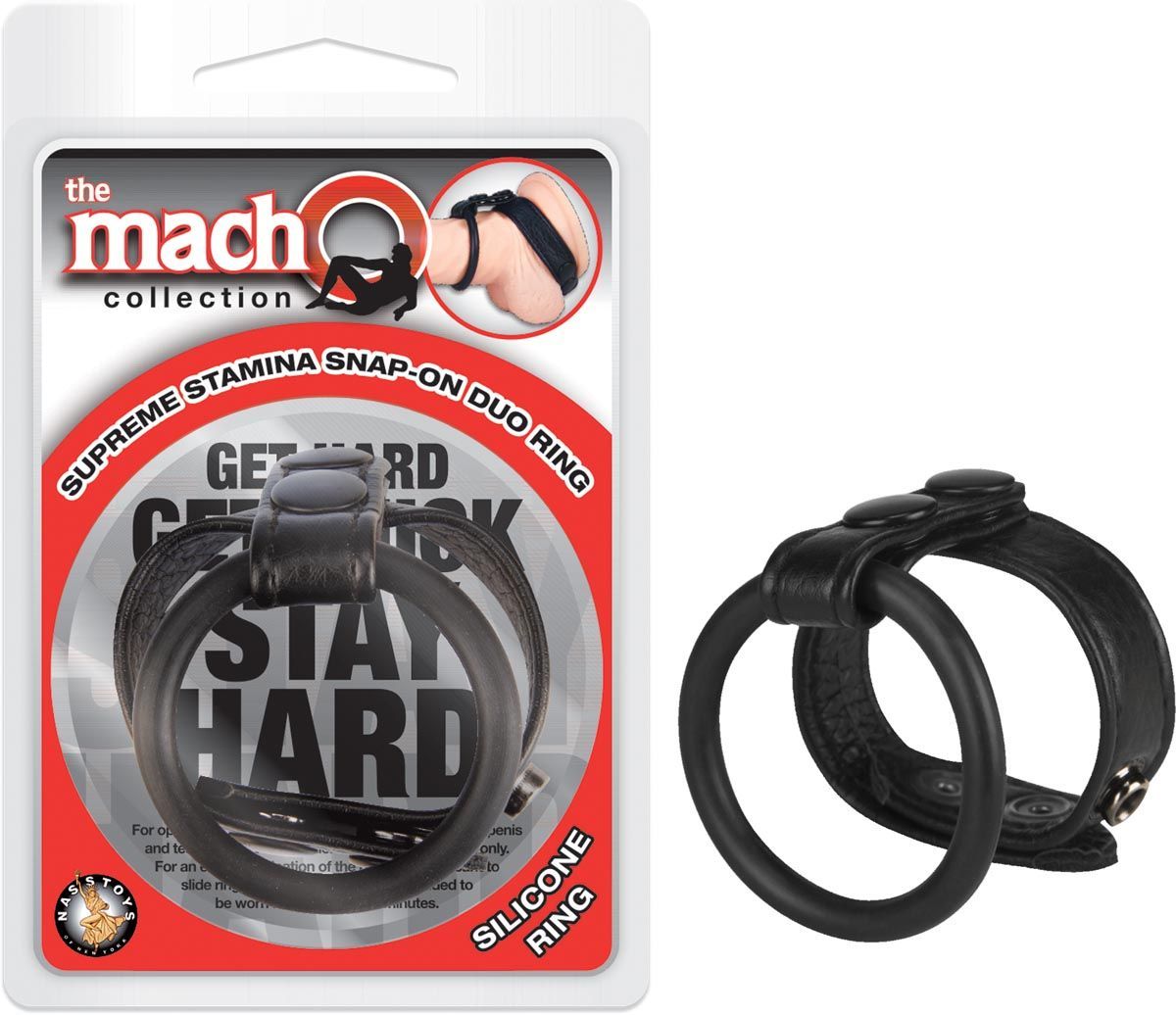THE MACHO SUPREME STAMINA SNAP-ON DUO RING - BLACK - #2474