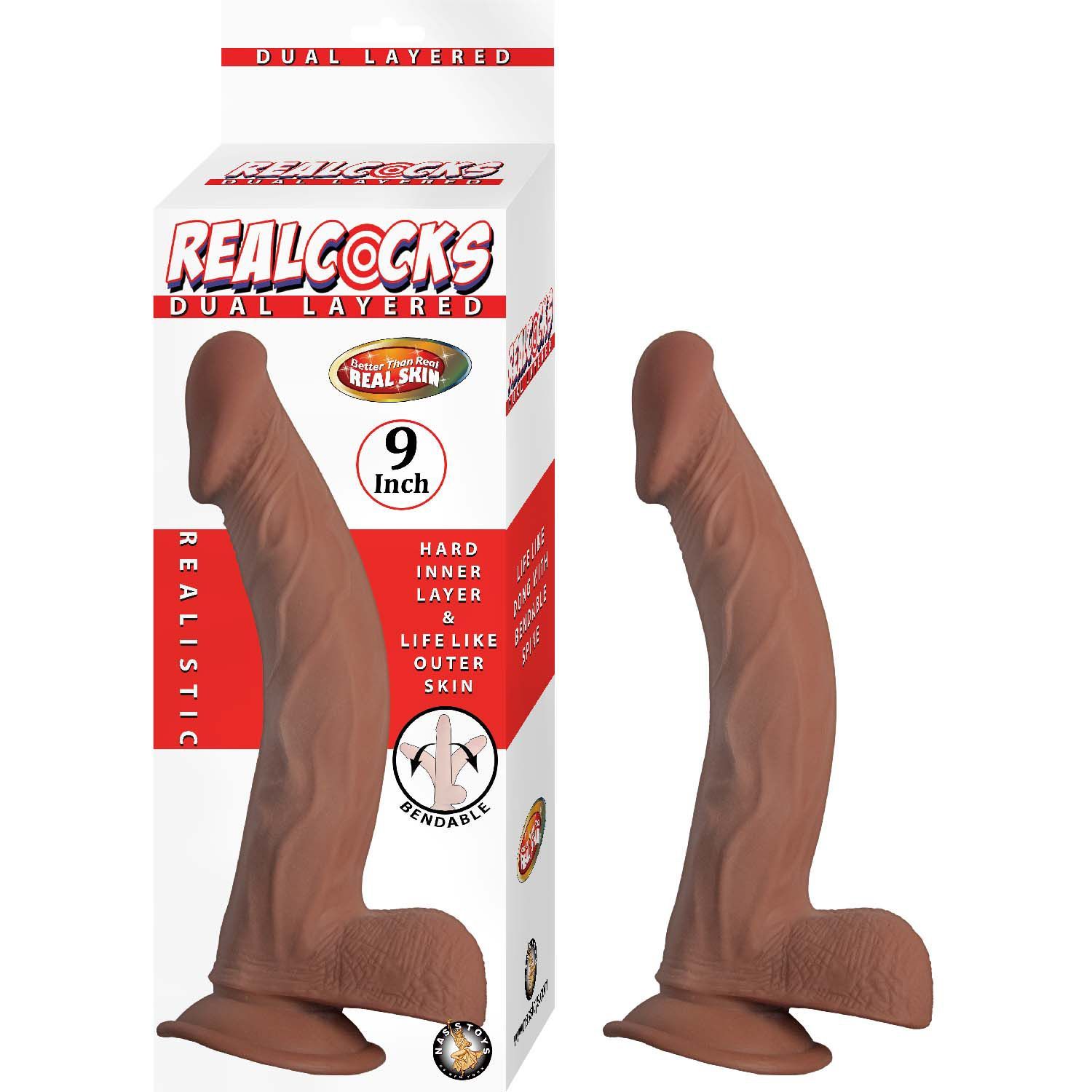 REALCOCKS DUAL LAYERED 9&quot;-BROWN - #3092-2