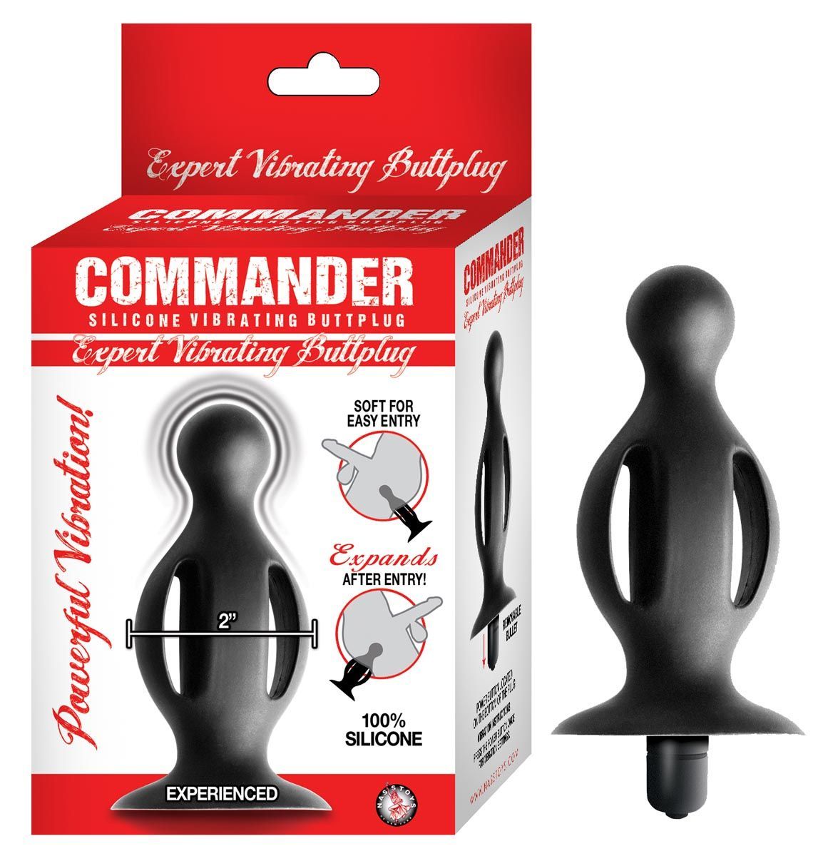 COMMANDER EXPERT VIBRATING BUTTPLUG-BLACK - #2874