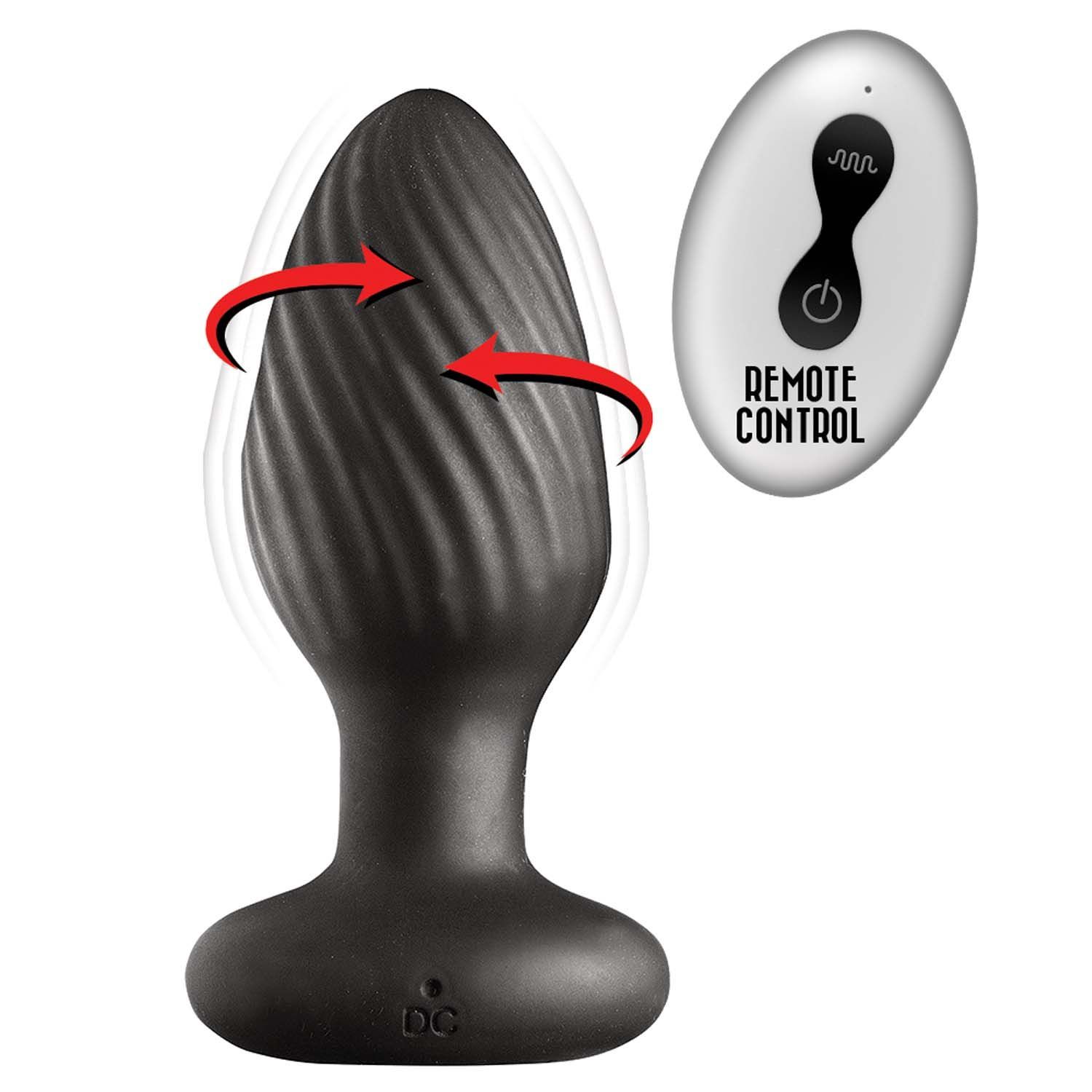 ASS-SATION REMOTE VIBRATING &amp; ROTATING ANAL PLUG-BLACK - #3128