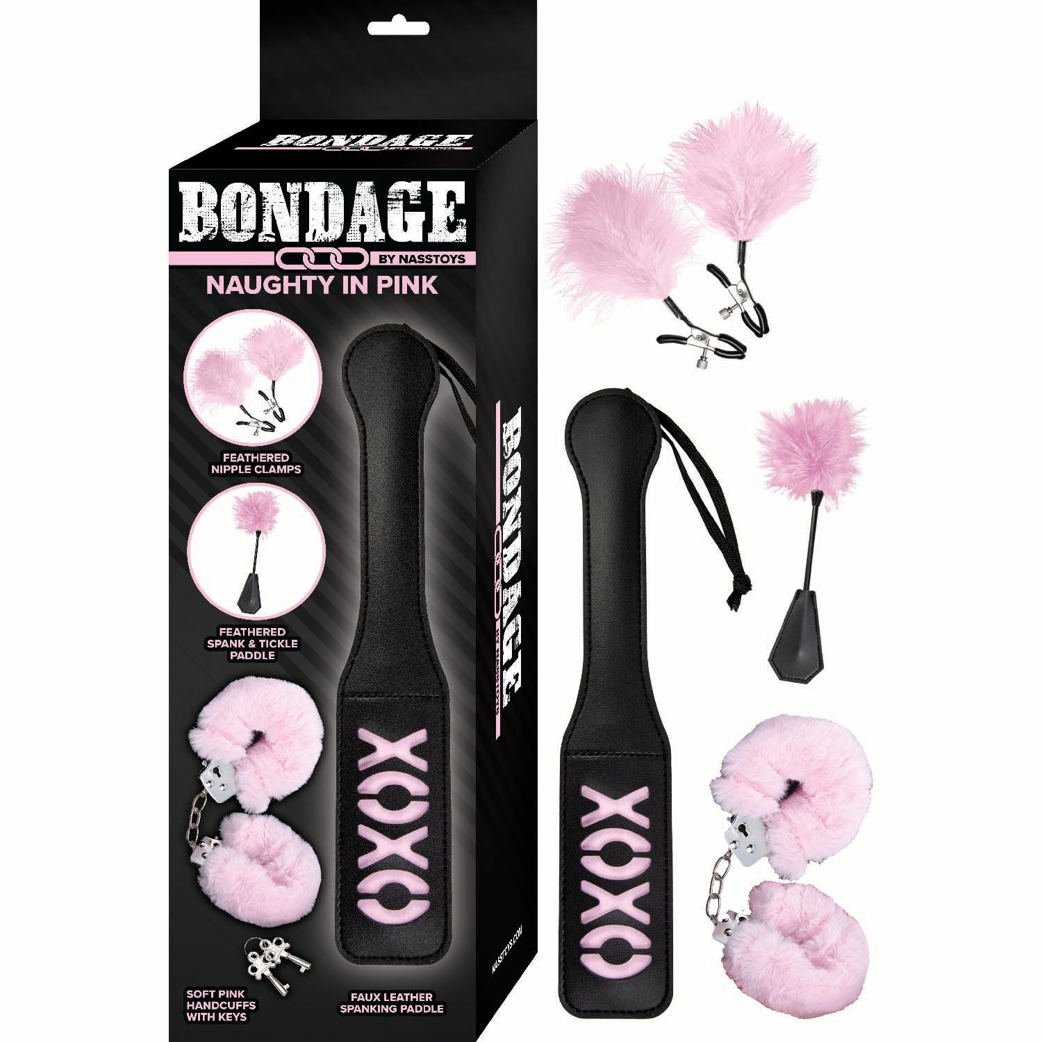 BONDAGE BY NASSTOYS NAUGHTY IN PINK-BLACK &amp; PINK - #3245