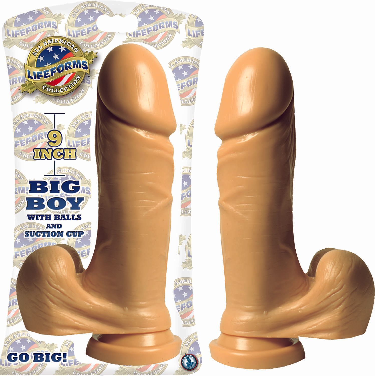 LIFEFORMS BIG BOY WITH BALLS AND SUCTION CUP 9 INCH-WHITE - #1403-3