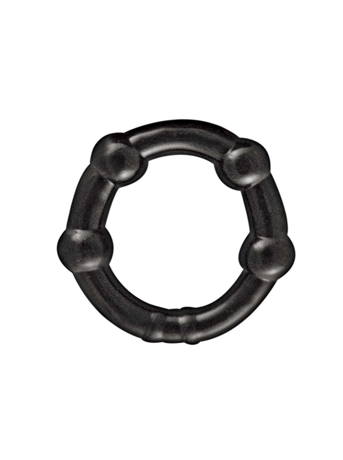 MY TEN ERECTION RINGS BEADED COMFORT RINGS-BLACK - #2694