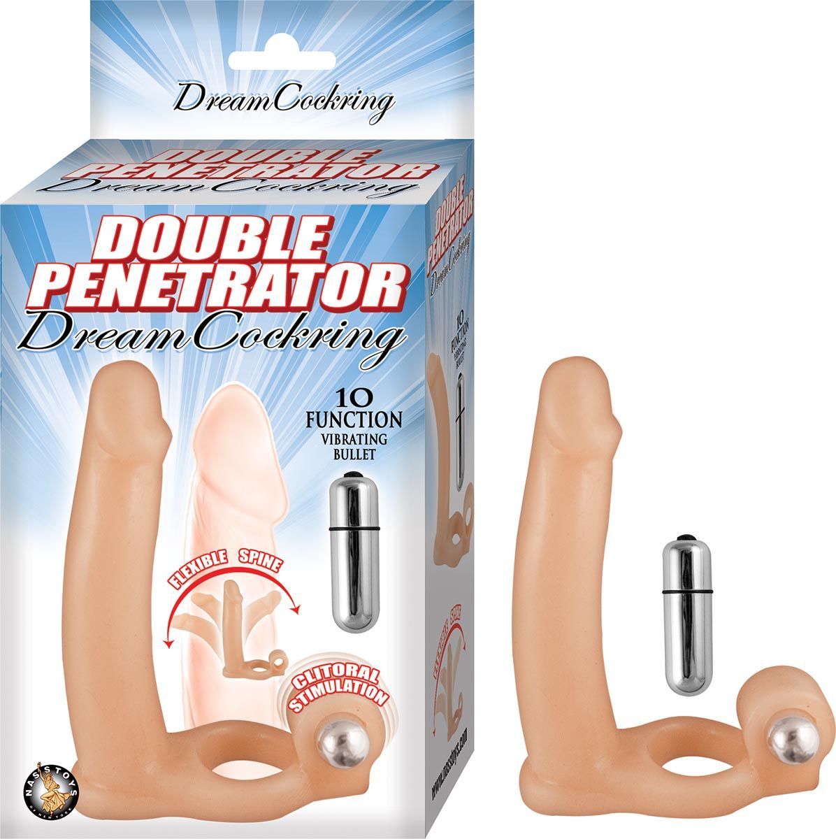 DOUBLE PENETRATOR DREAM COCKRING-WHITE - #2705