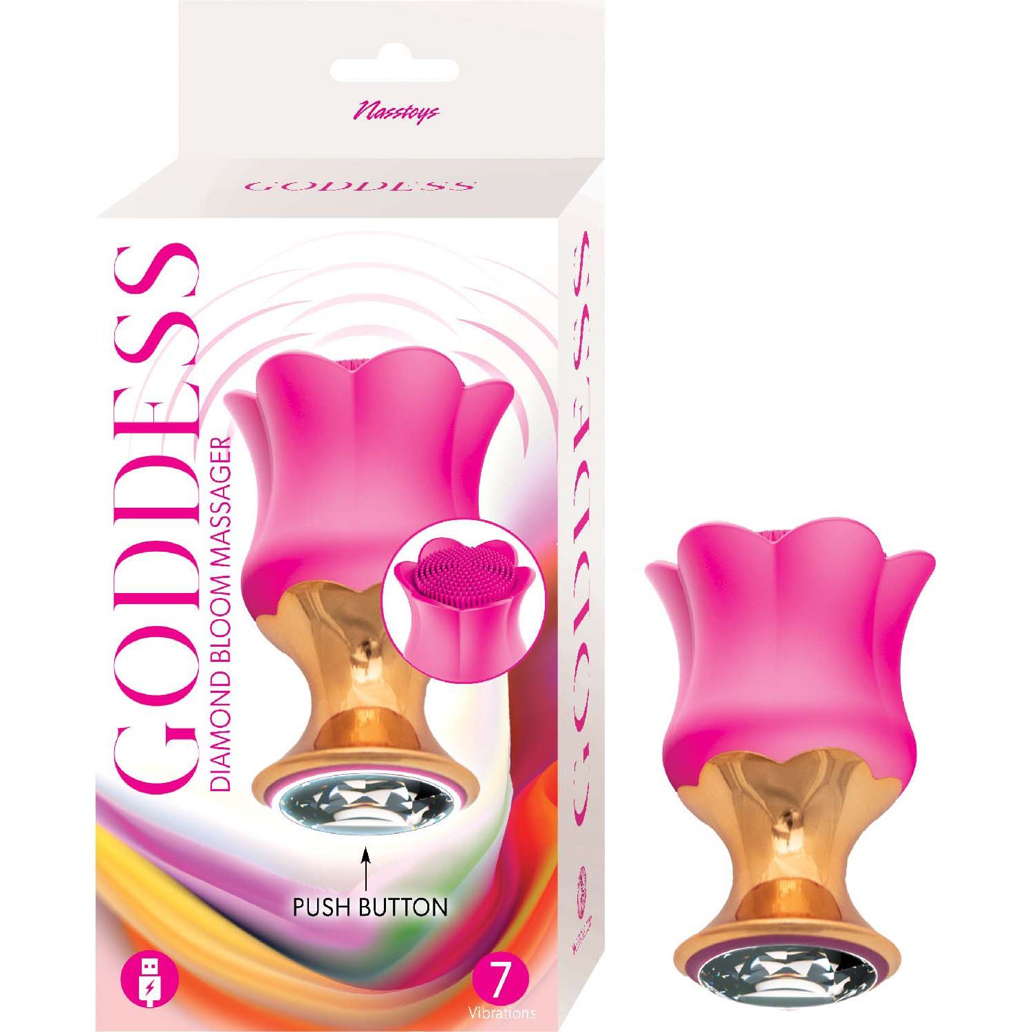 GODDESS DIAMOND BLOOM MASSAGER-FUSHCIA - #3208