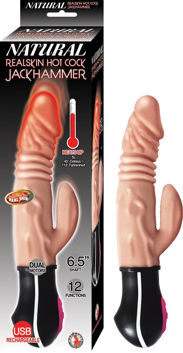 NATURAL REALSKIN HOT COCK JACKHAMMER-WHITE - #2908