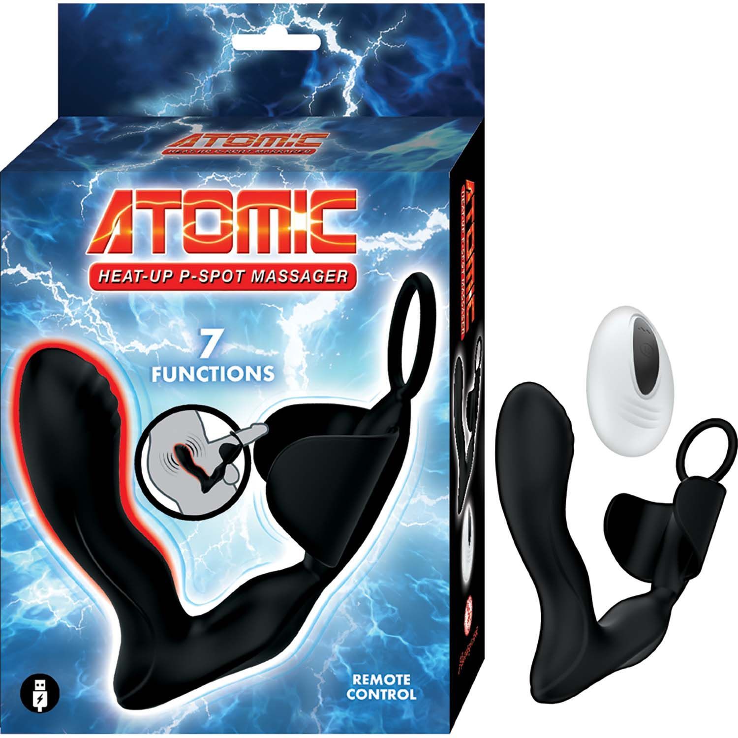 ATOMIC HEAT-UP P-SPOT MASSAGER-BLACK - #3180