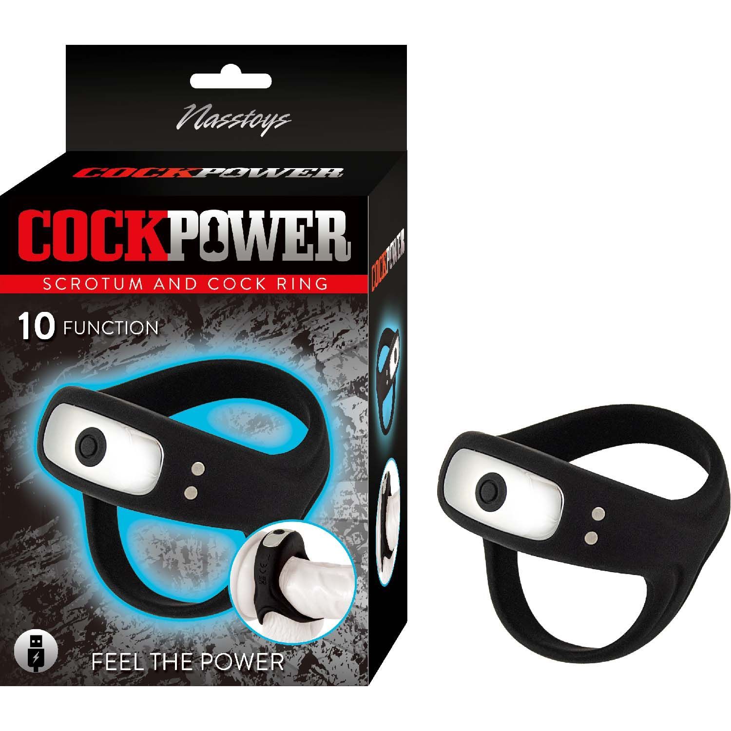 COCKPOWER SCROTUM AND COCK RING-BLACK - #3170