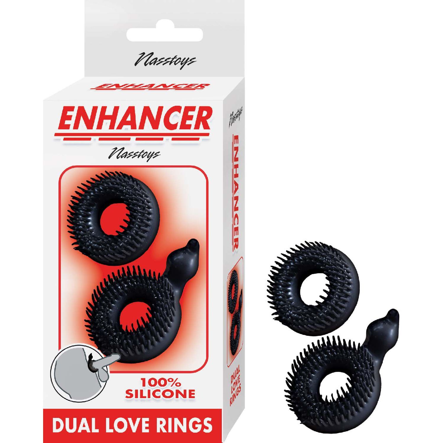ENHANCER DUAL LOVE RINGS-BLACK - #3236-2