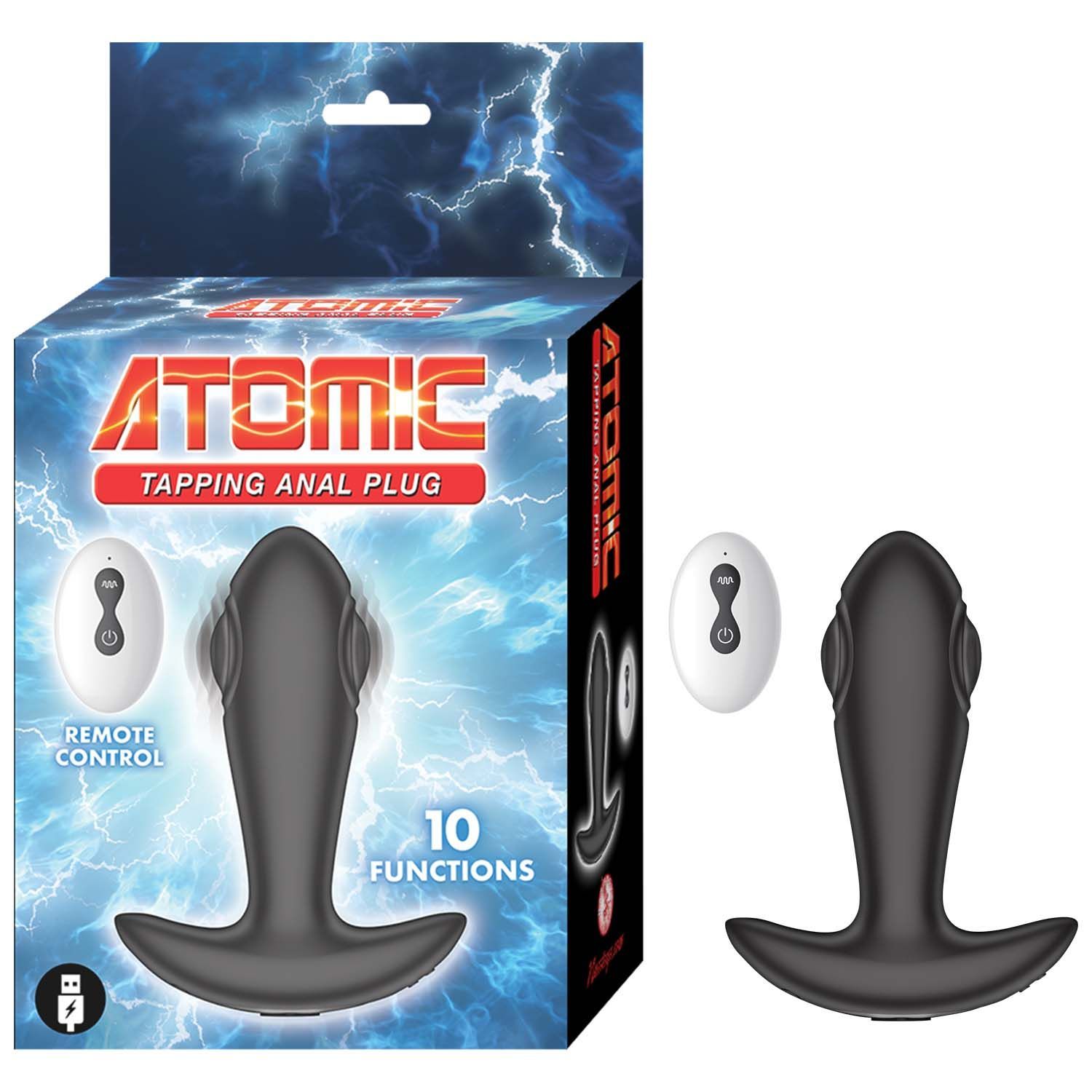 ATOMIC TAPPING ANAL PLUG-BLACK - #3242