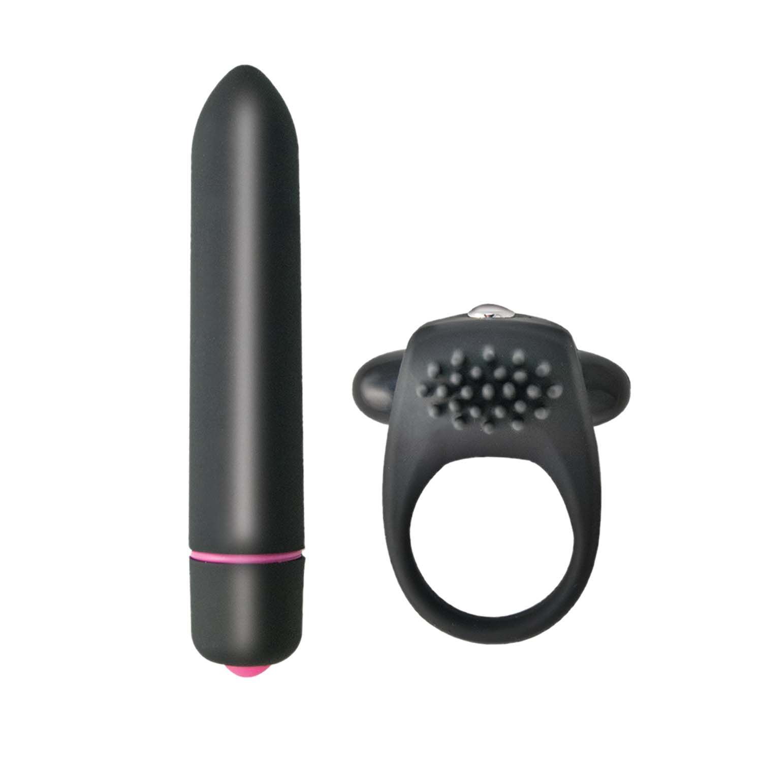INTENSE COCKRING &amp; BULLET-BLACK - #2856