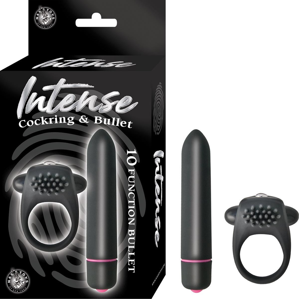 INTENSE COCKRING &amp; BULLET-BLACK - #2856