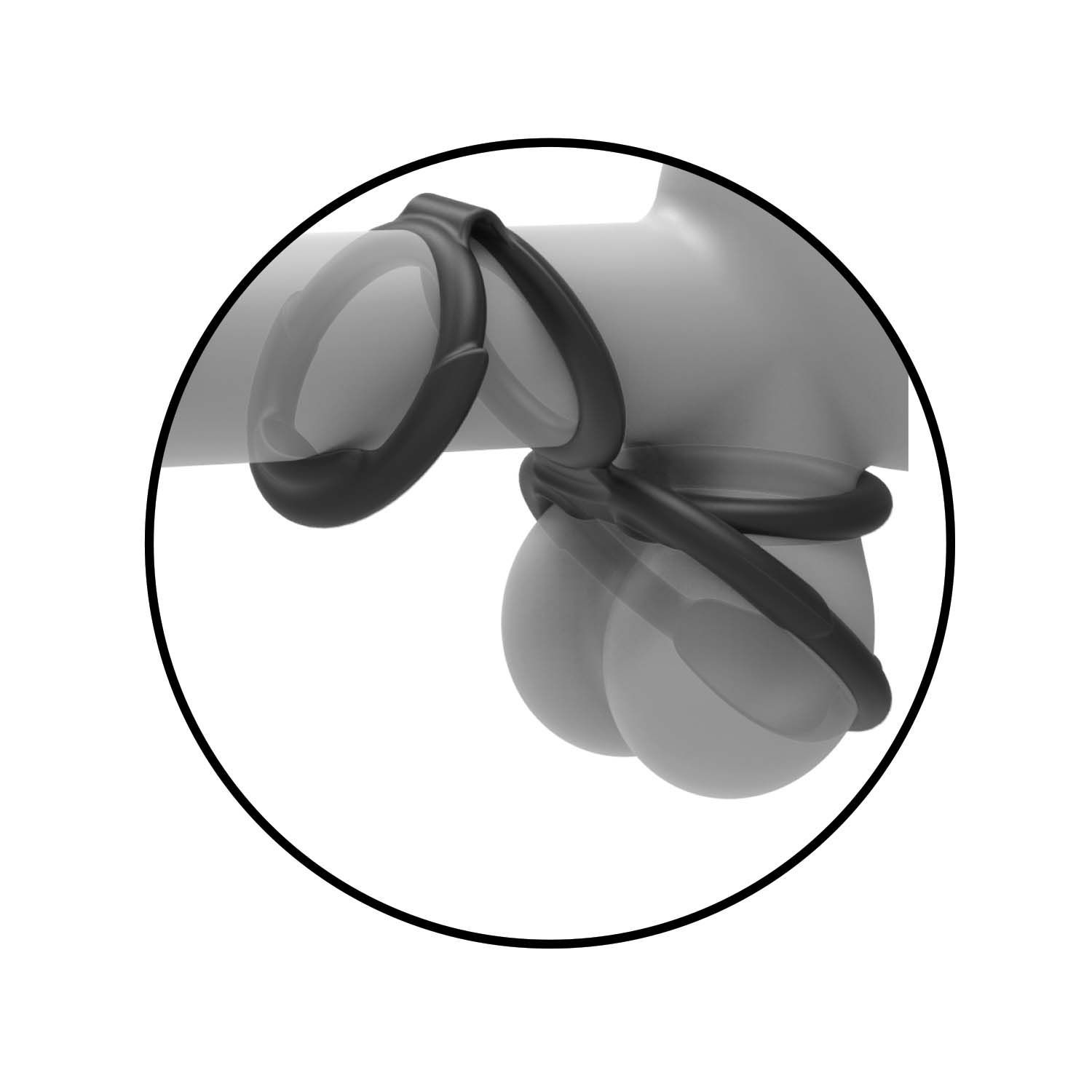 MY COCKRING QUATTRO-COCK &amp; SCROTUM RINGS-BLACK - #3007