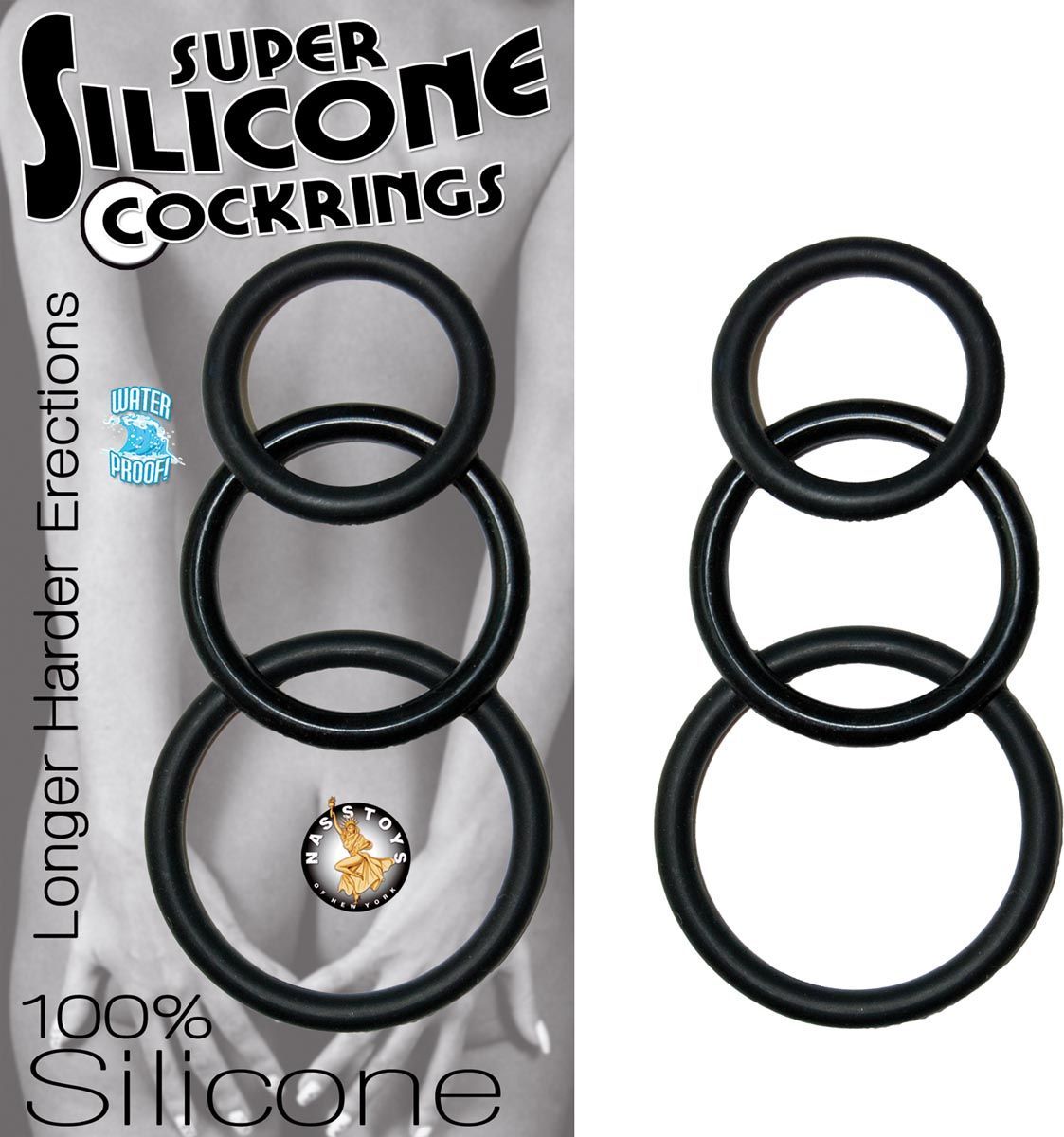 Super Silicone Cockrings - Black - #2260-2