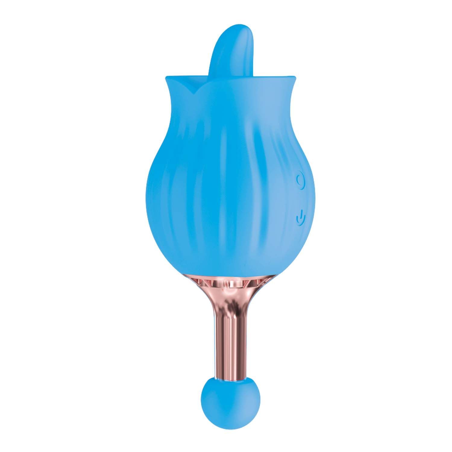 CLIT-TASTIC ROSE BUD DUAL MASSAGER-BLUE - #3172-2