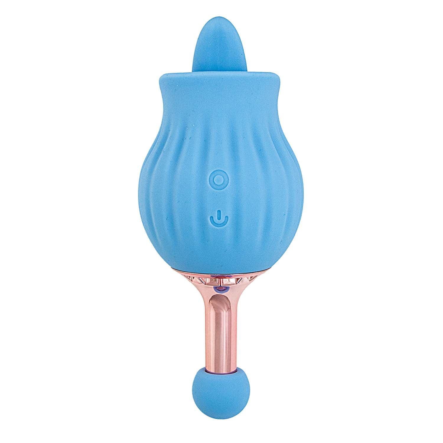 CLIT-TASTIC ROSE BUD DUAL MASSAGER-BLUE - #3172-2