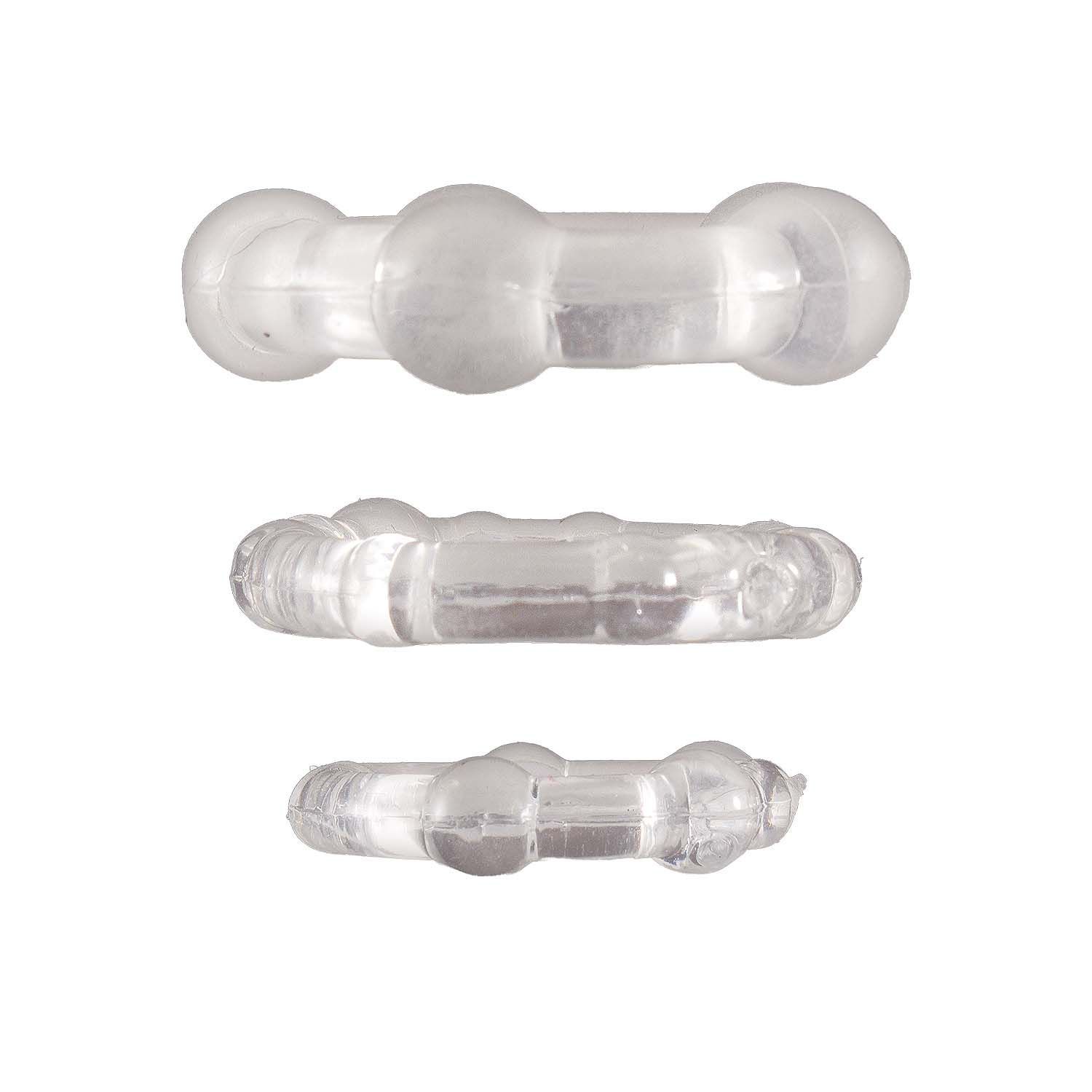 RAM BEADED COCKRINGS-CLEAR - #2485-1
