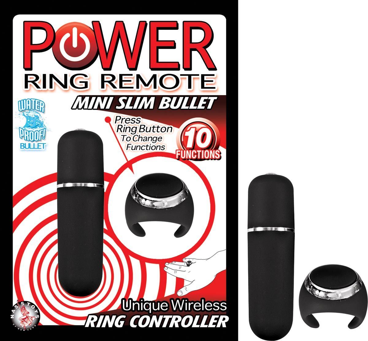 POWER RING REMOTE MINI SLIM BULLET - BLACK - #2372-1
