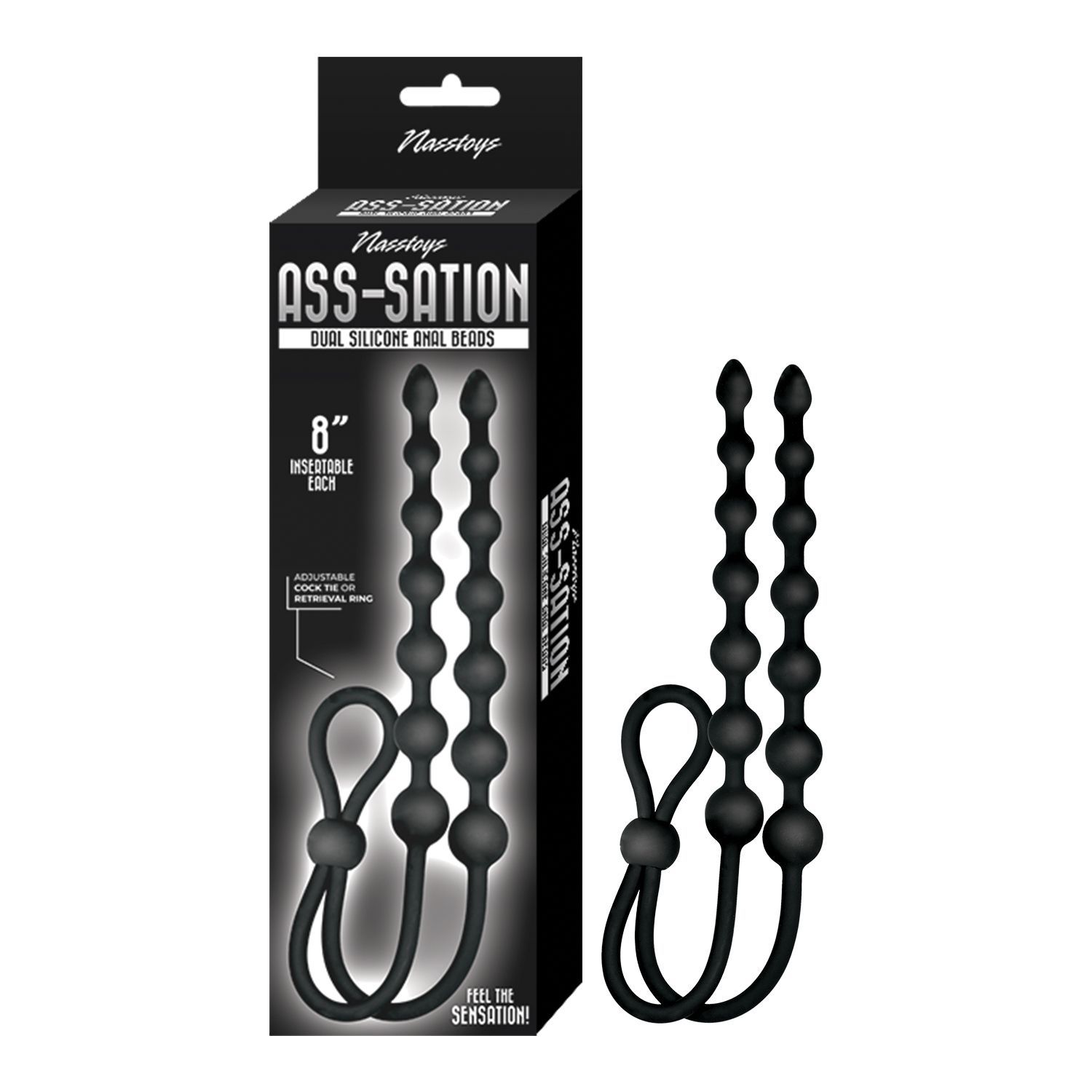 ASS-SATION DUAL SILICONE ANAL BEADS-BLACK - #3259