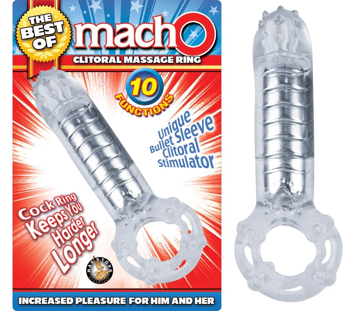 THE BEST OF MACHO CLITORAL MASSAGE RING-CLEAR - #2749