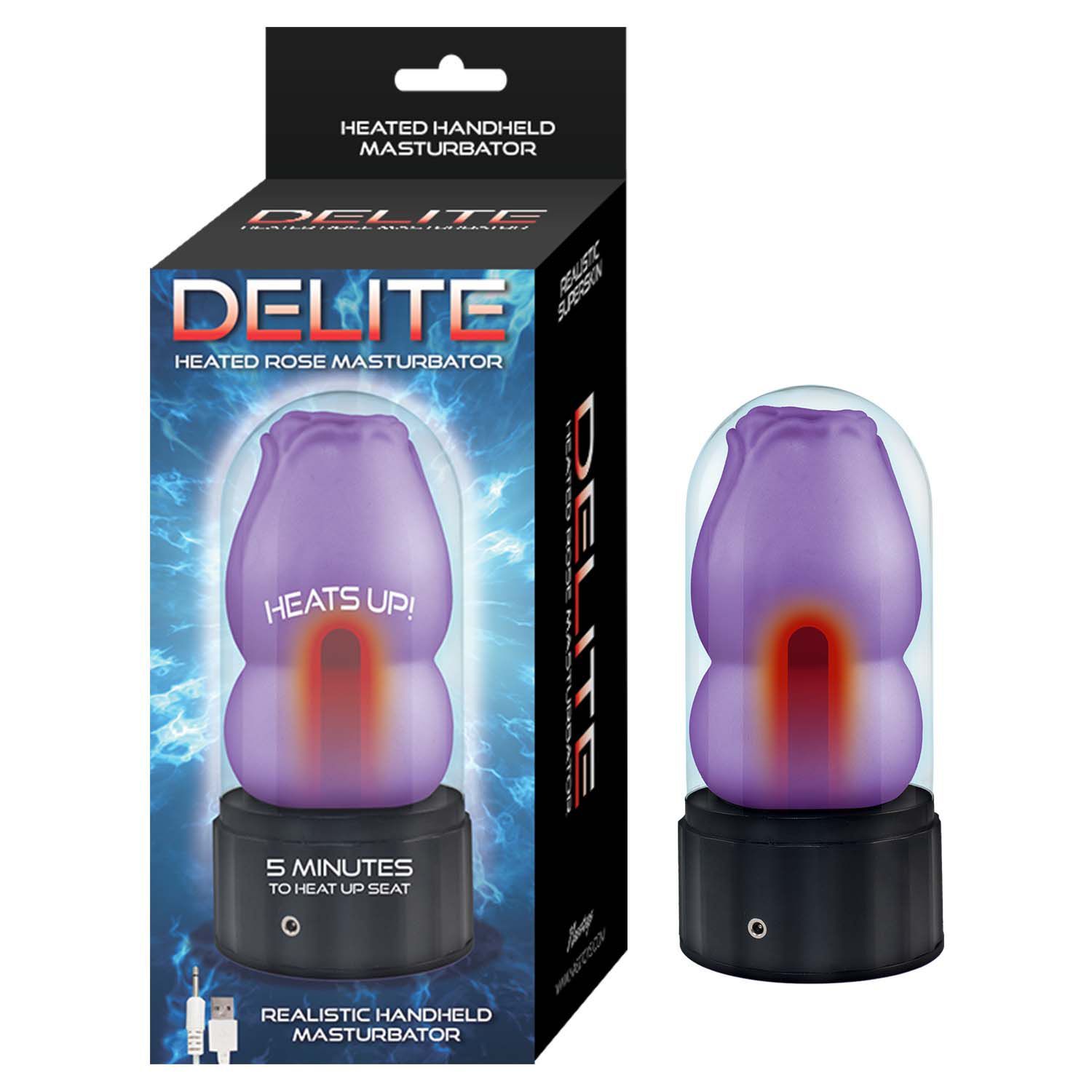 DELITE HEATED ROSE MASTURBATOR-PURPLE - #3200-2