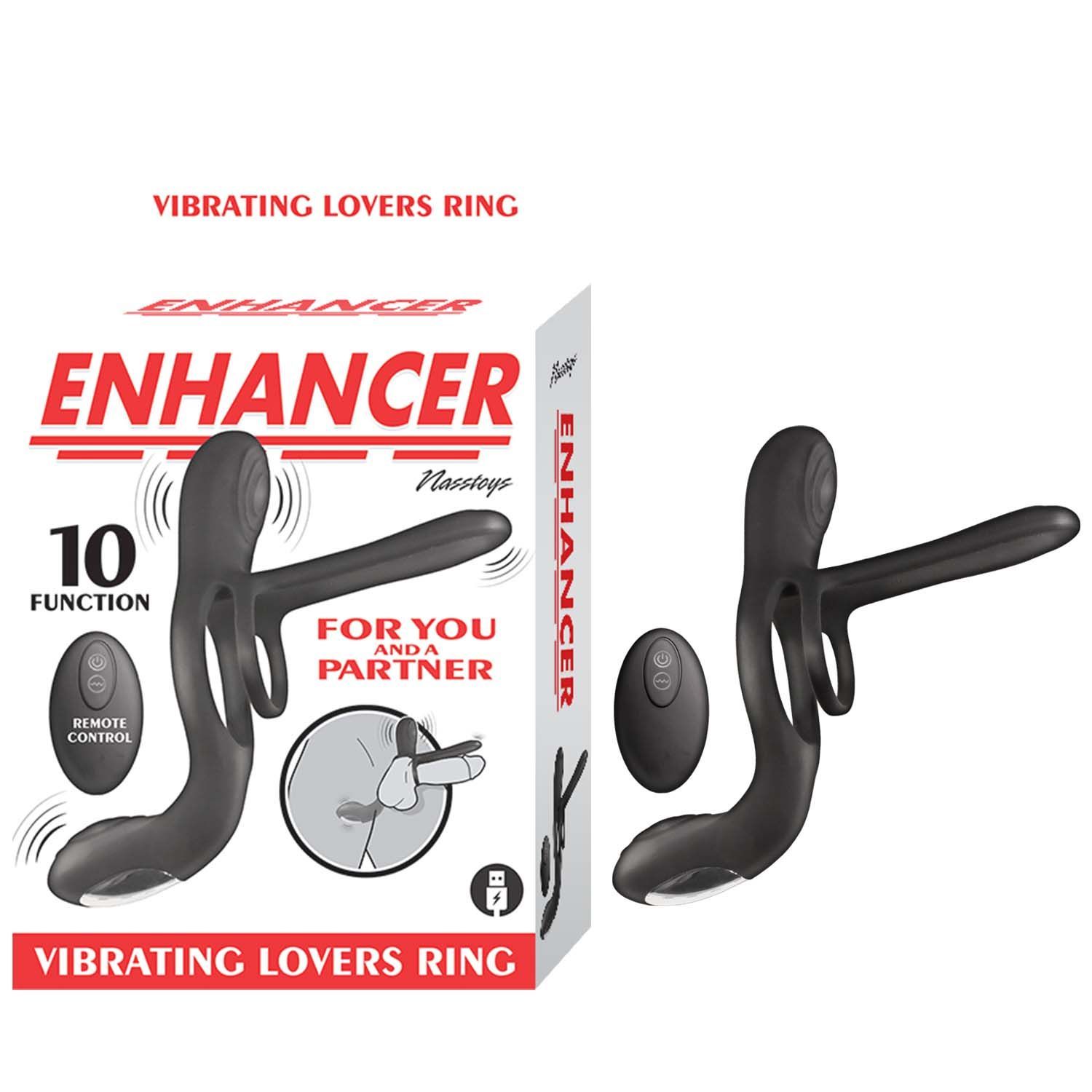 ENHANCER VIBRATING LOVERS RING-BLACK - #3283