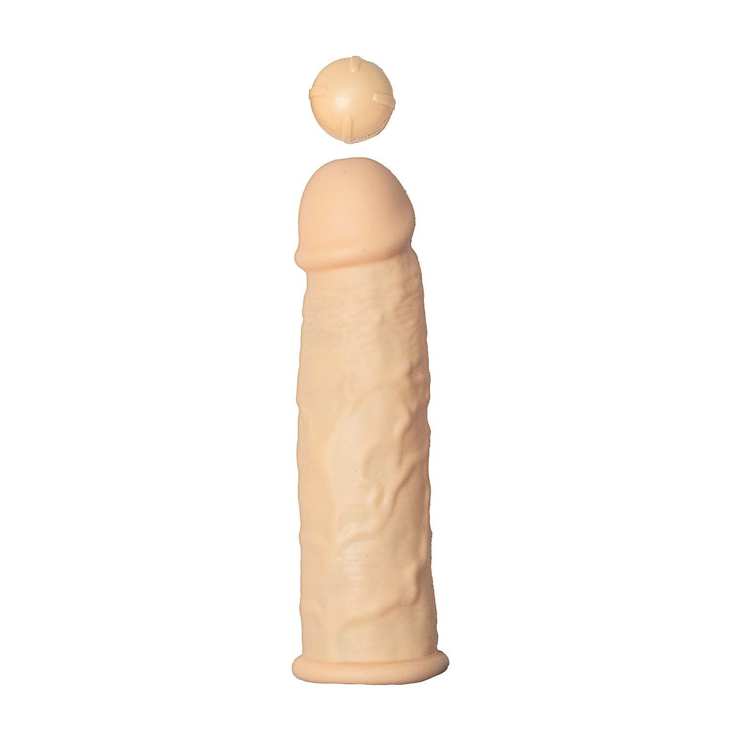 THE GREAT EXTENDER 1ST SILICONE VIBRATING SLEEVE 6.5&quot; - WHITE - #2959-1