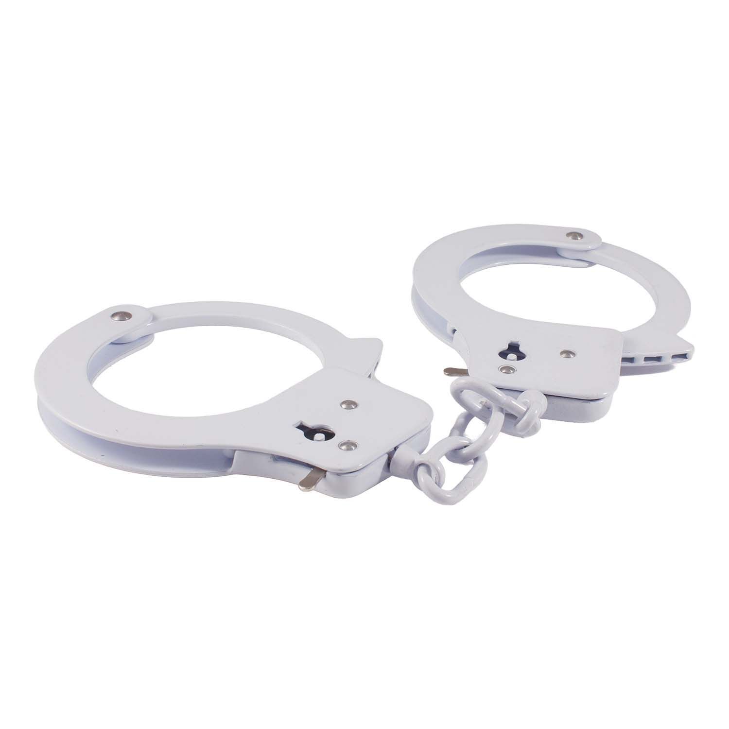 SINFUL METAL CUFFS W/KEYS &amp; LOVE ROPE-WHITE - #2544-2