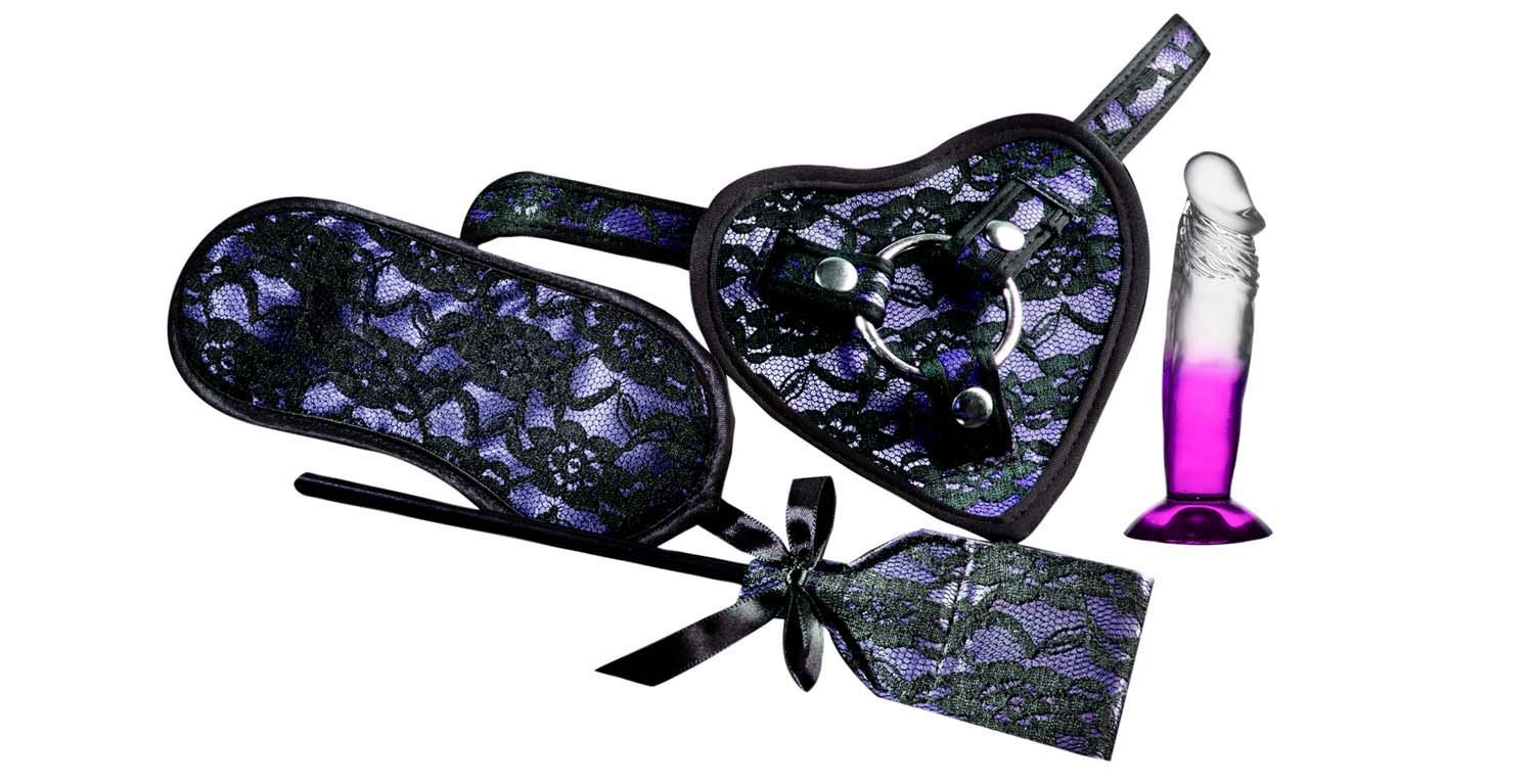 HEART-ON DELUXE HARNESS KIT WITH STRAIGHT DONG-PURPLE - #2905