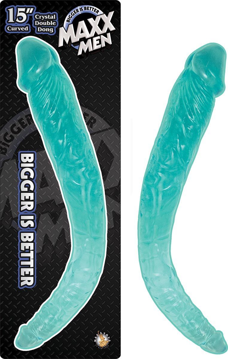 MAXX MEN 15&quot; CRYSTAL CURVED DOUBLE DONG-BLUE - #2845