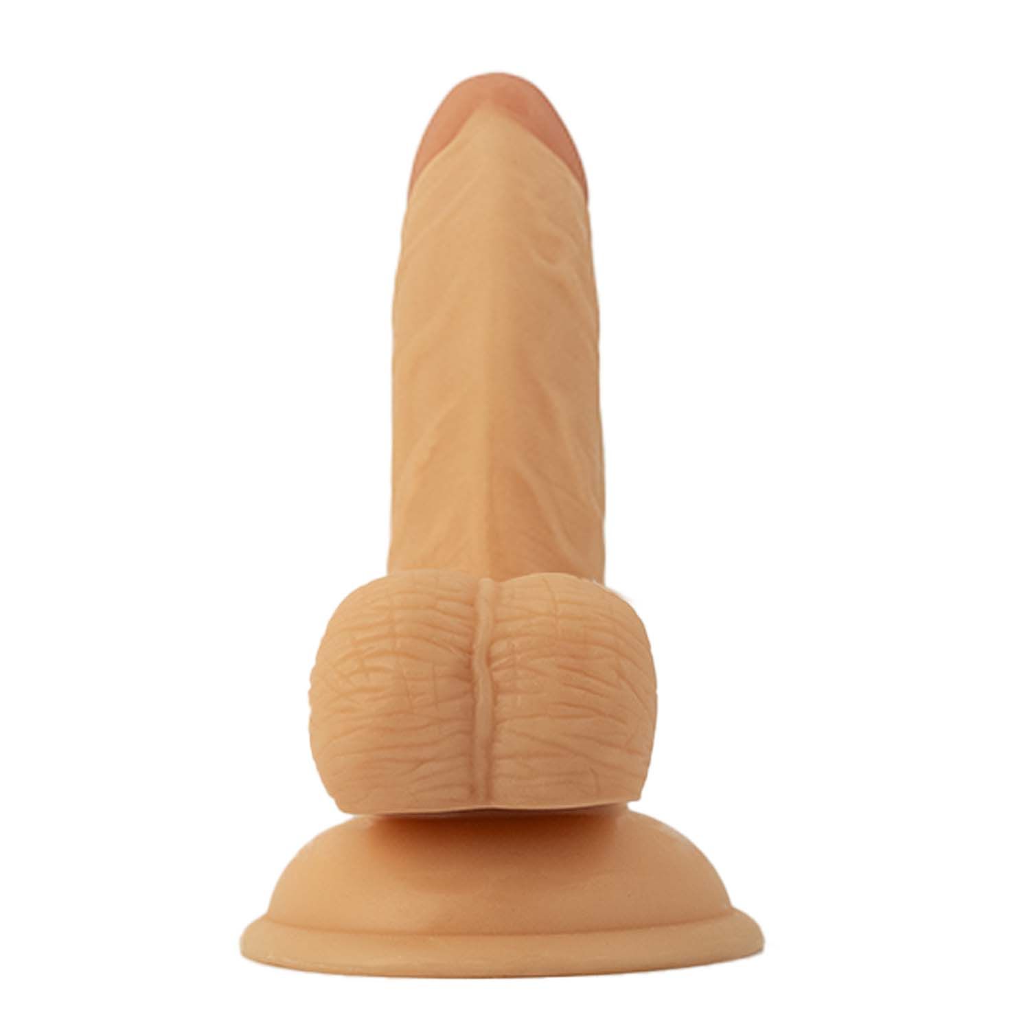 ALL AMERICAN MINI WHOPPERS 5&quot; CURVED DONG W/ BALLS - WHITE - #2392-1