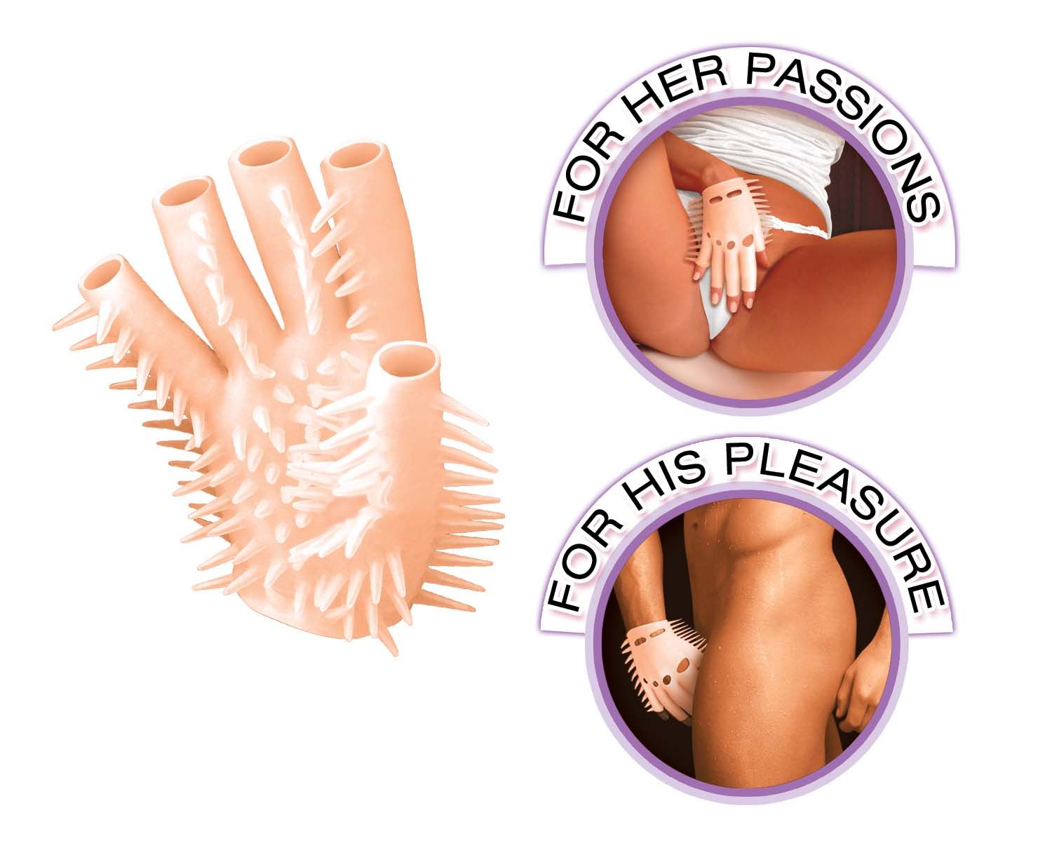 MASTURBATING GLOVE-WHITE - #2492-2