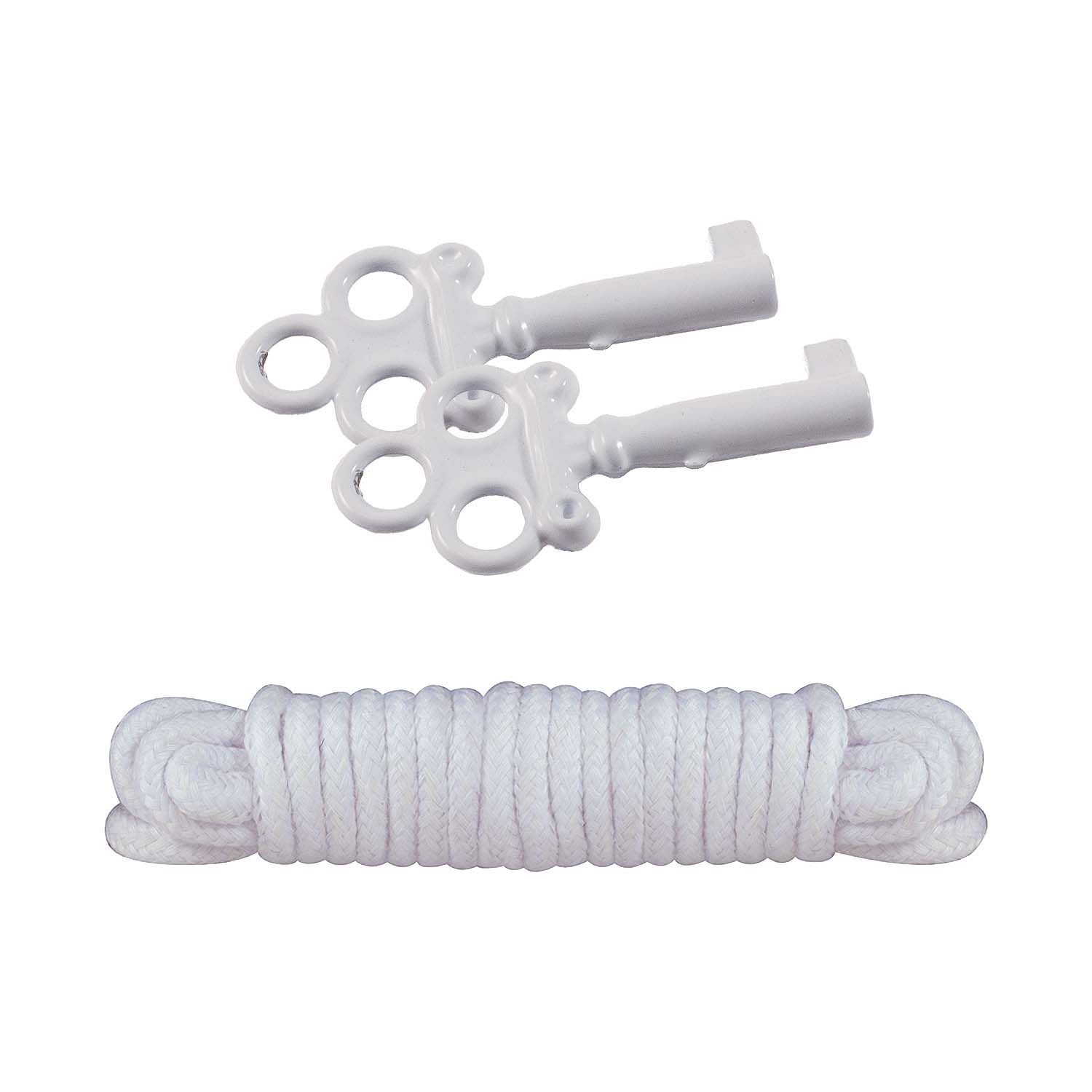 SINFUL METAL CUFFS W/KEYS &amp; LOVE ROPE-WHITE - #2544-2
