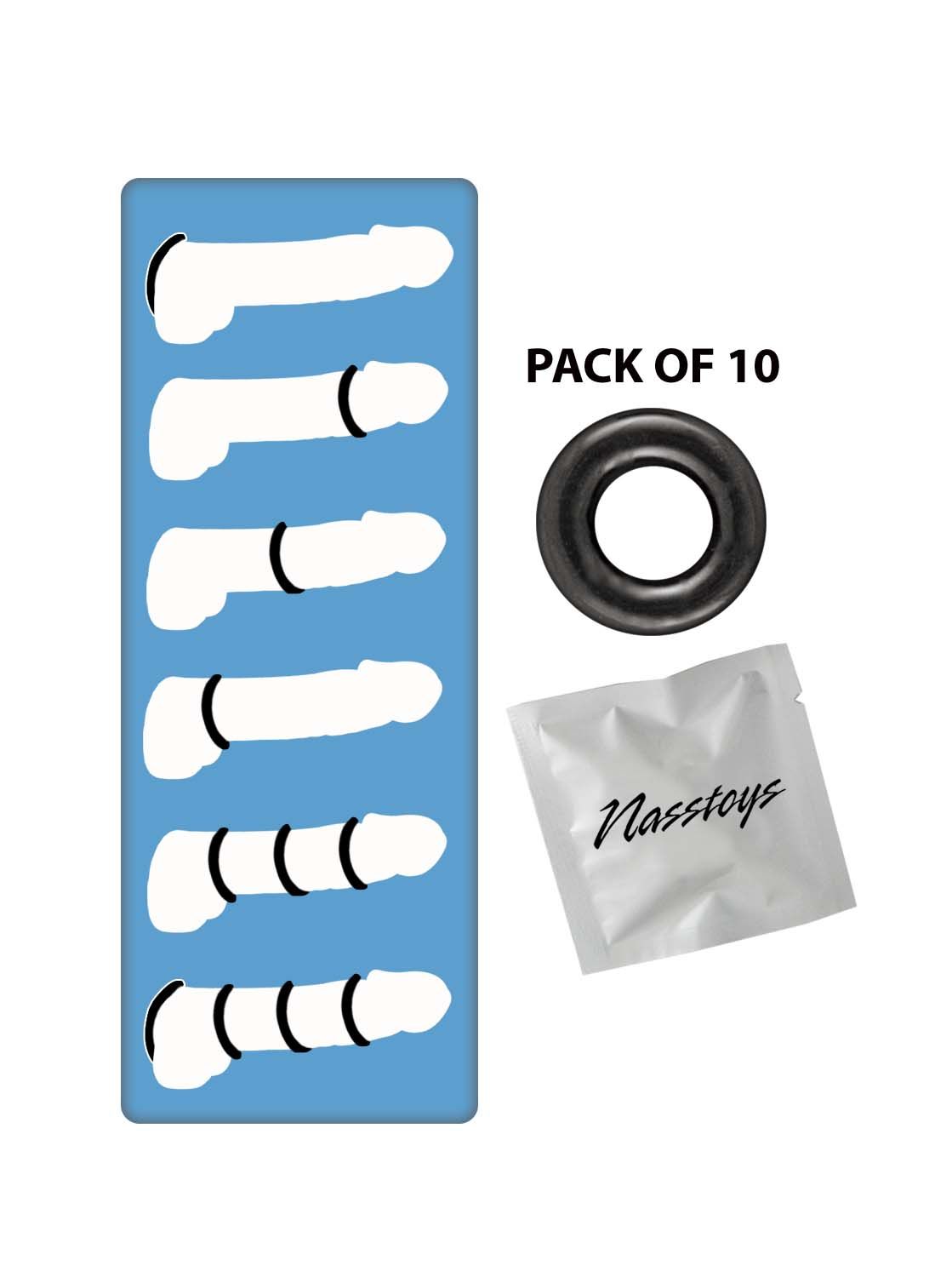 MY TEN ERECTION RINGS TIGHT FIRM RINGS-BLACK - #2693