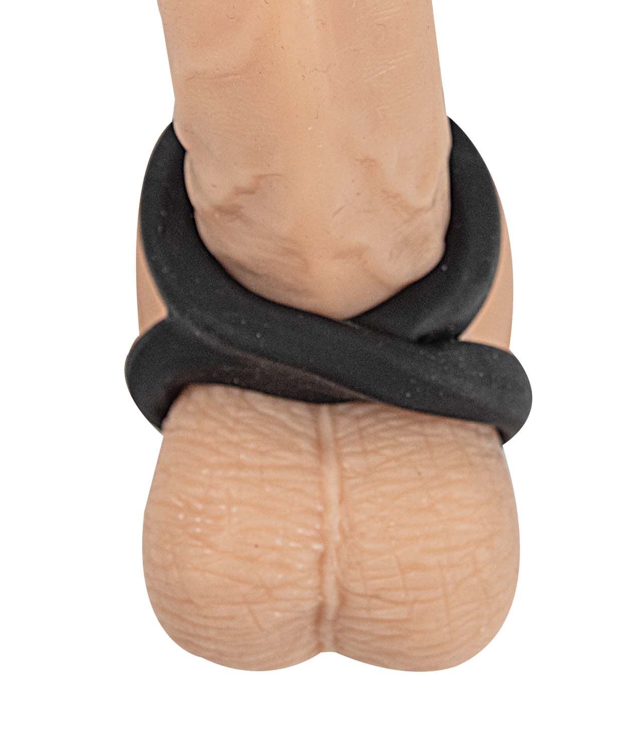 MY COCKRING FIGURE EIGHT COCK &amp; SCROTUM RING-BLACK - #2921