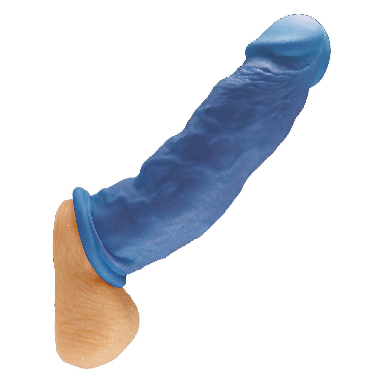 THE GREAT EXTENDER 1ST SILICONE VIBRATING SLEEVE 6.5&quot; - BLUE - #2959-2