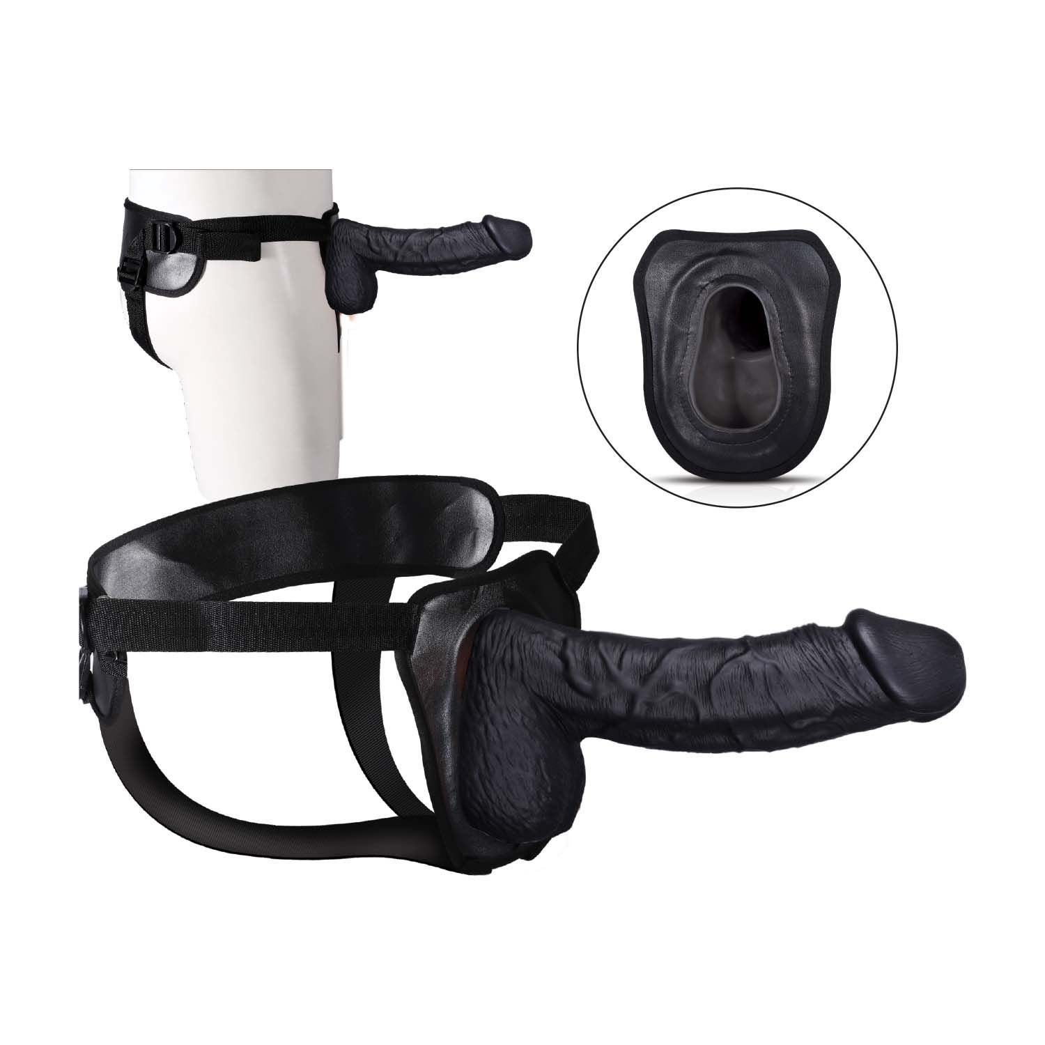 ERECTION ASSISTANT HOLLOW STRAP-ON 8.5&quot;-BLACK - #3055-2