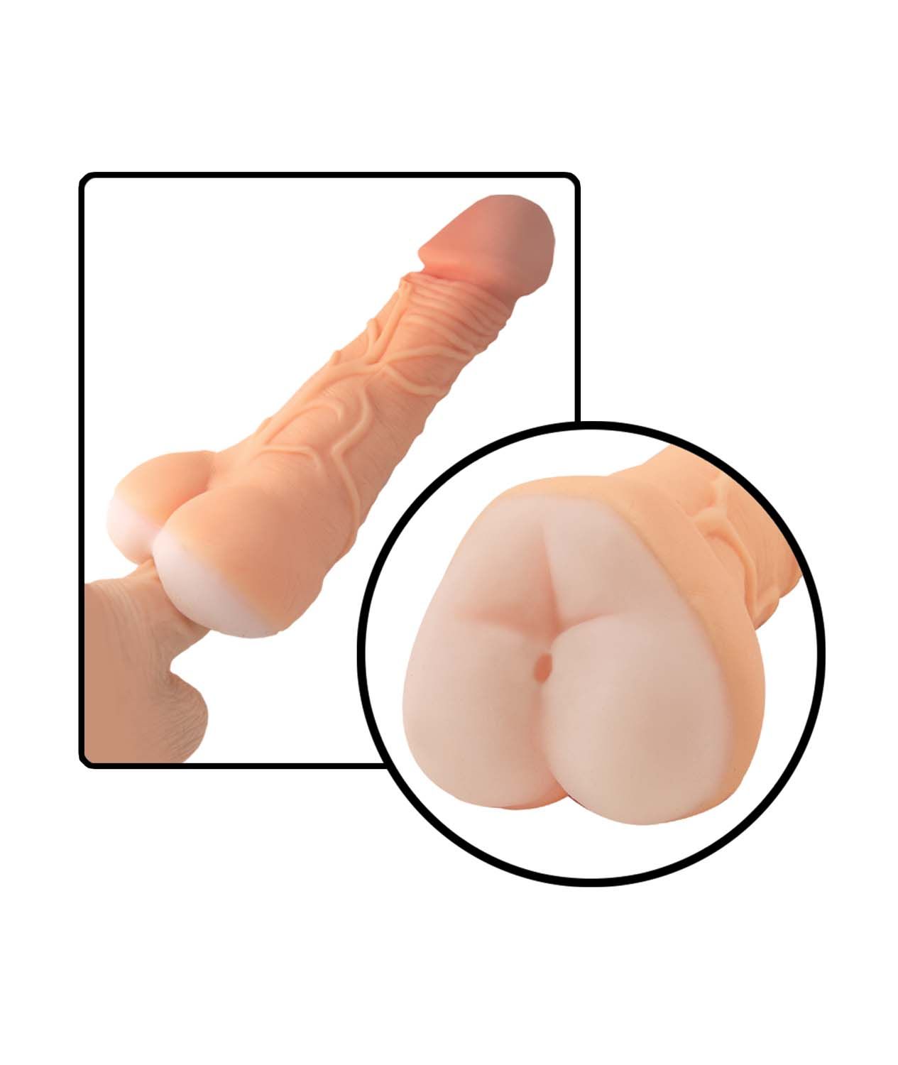 REALCOCKS SELF LUBRICATING 9&quot; 3 IN 1 MASTURBATOR-WHITE - #3119