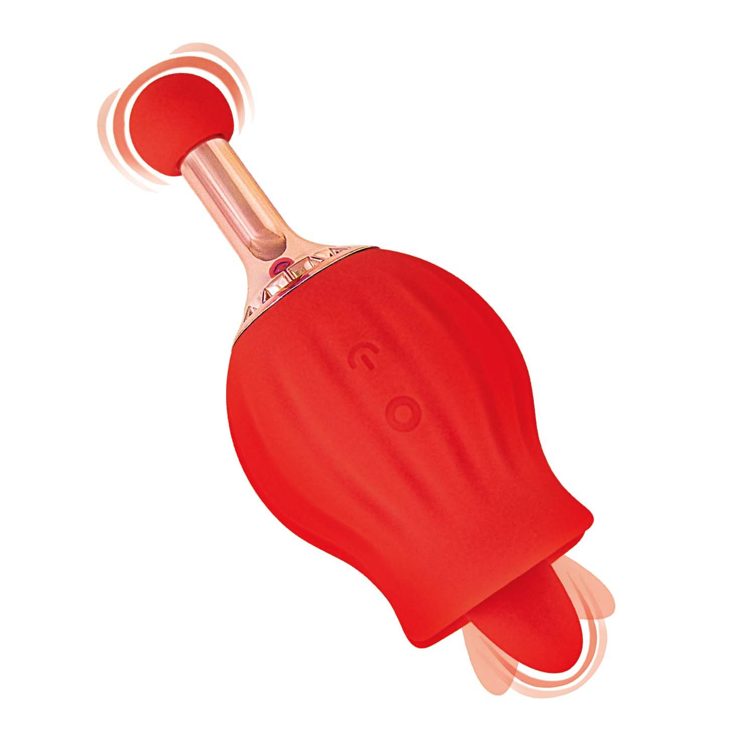 CLIT-TASTIC ROSE BUD DUAL MASSAGER-RED - #3172-1