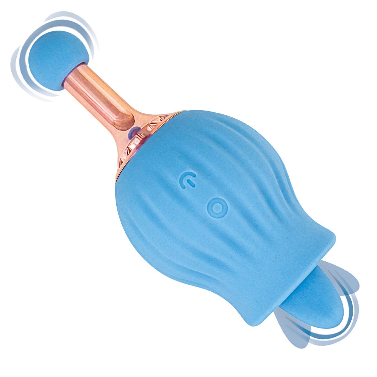 CLIT-TASTIC ROSE BUD DUAL MASSAGER-BLUE - #3172-2