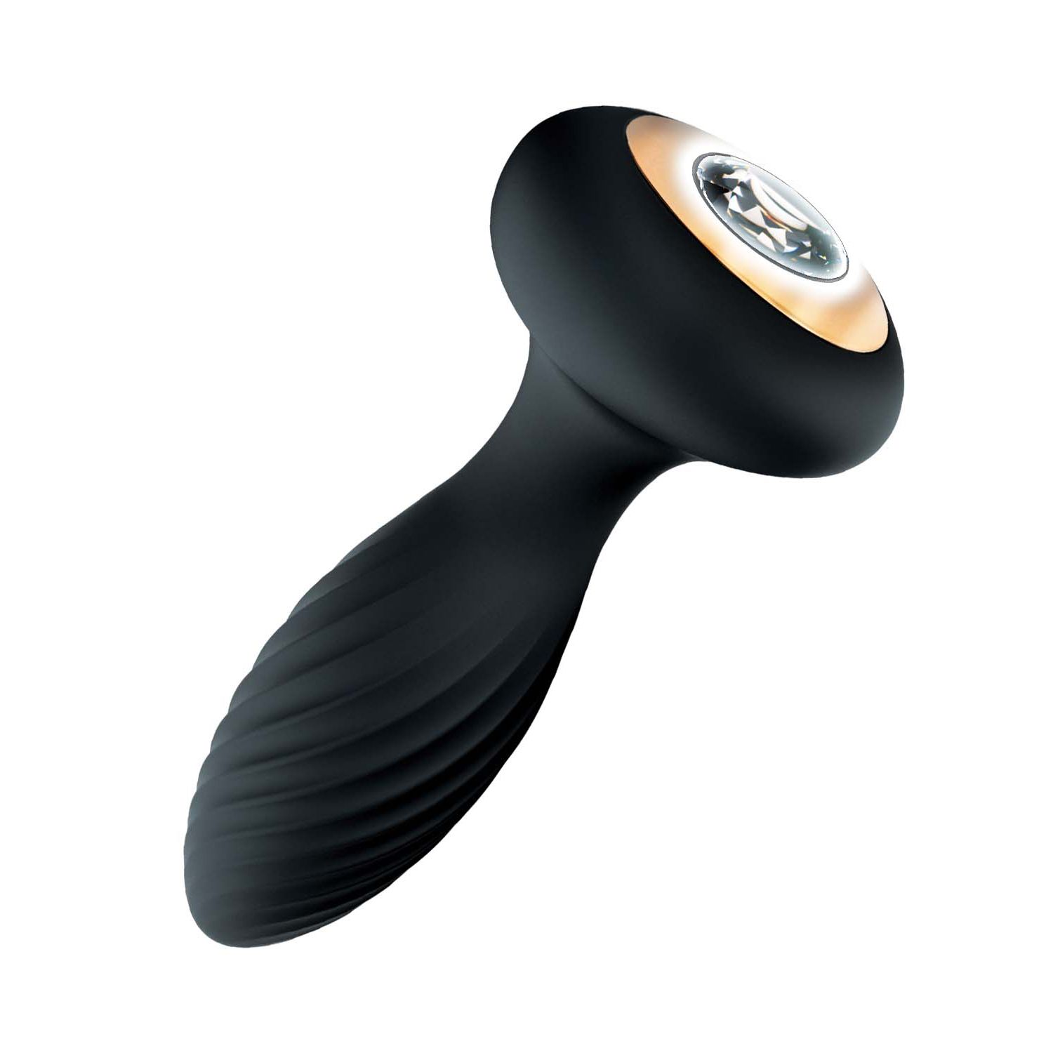 GODDESS DIAMOND VIBRATING PLUG-BLACK - #3210