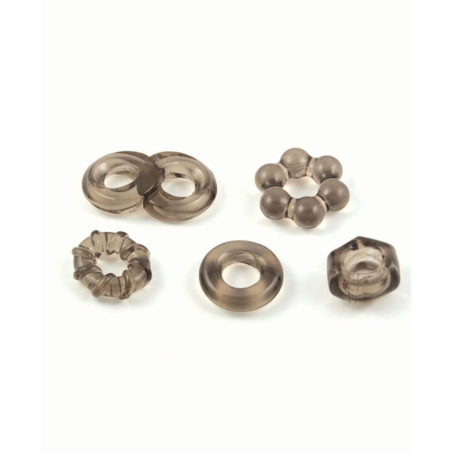 ENHANCER FIVE PIECE COCK RING SET-BLACK - #3282